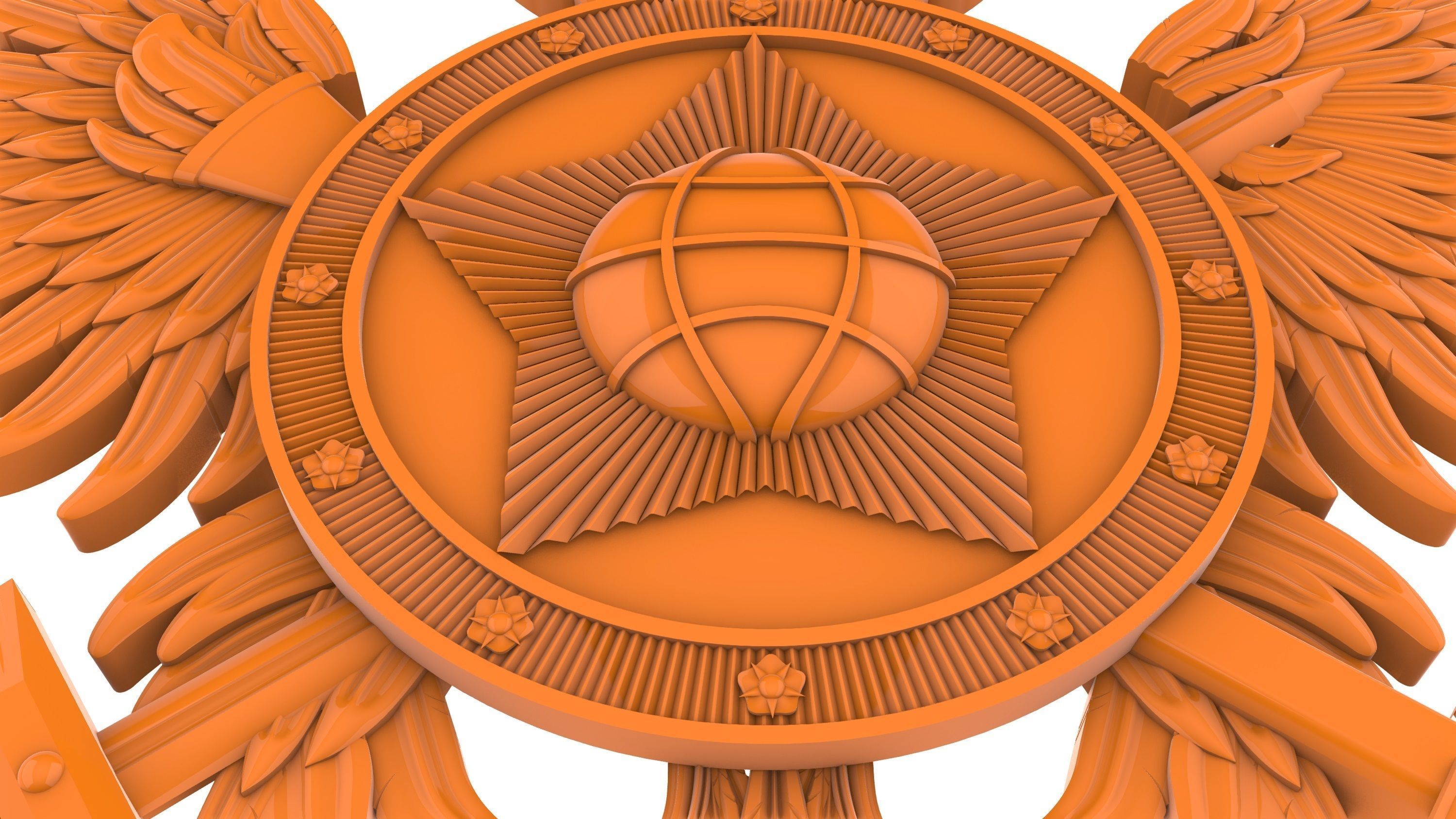 Coat of arms high Resolution 3D file ready for CNC machining 3D model_9