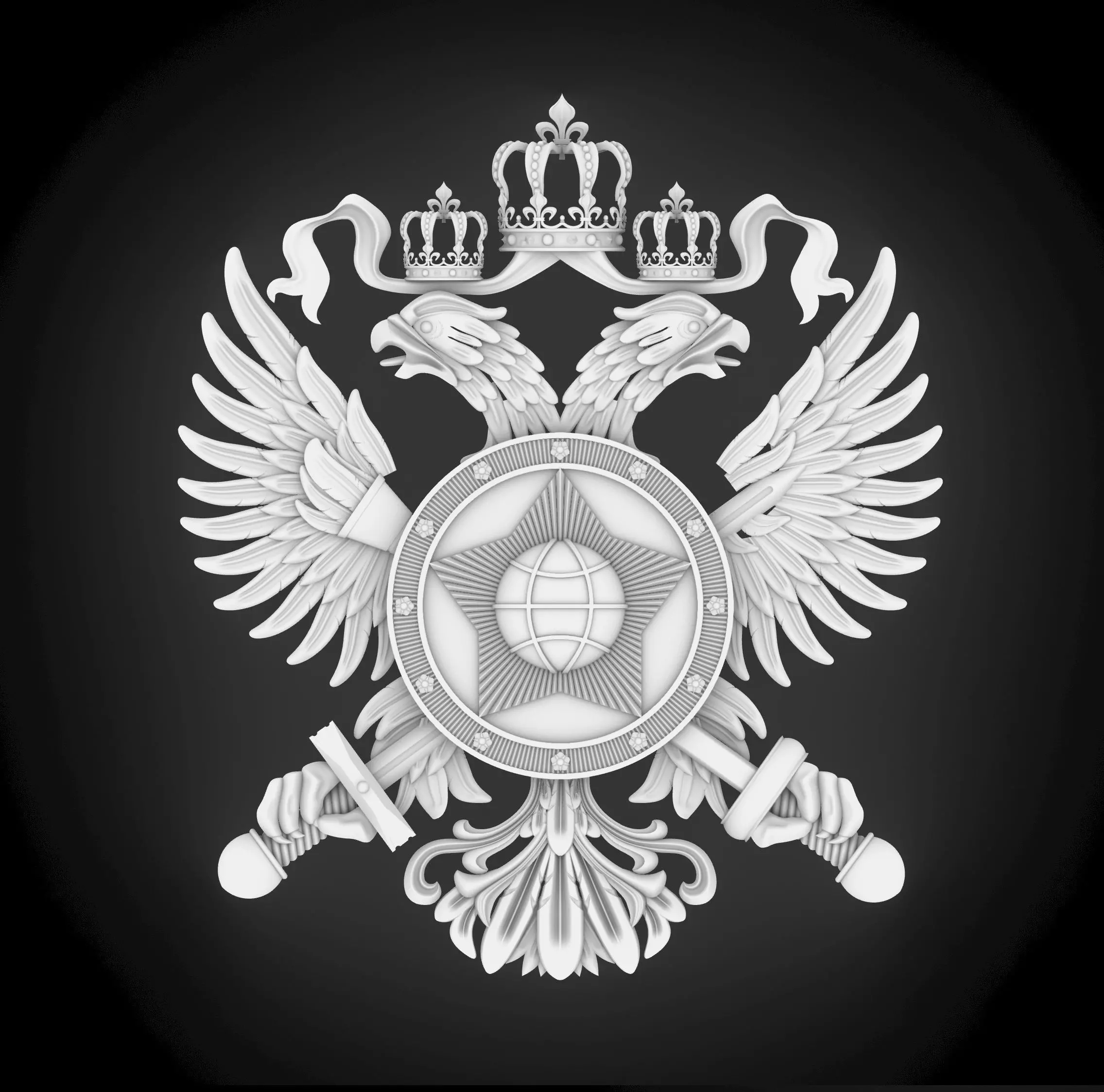 Coat of arms high Resolution 3D file ready for CNC machining 3D model_0