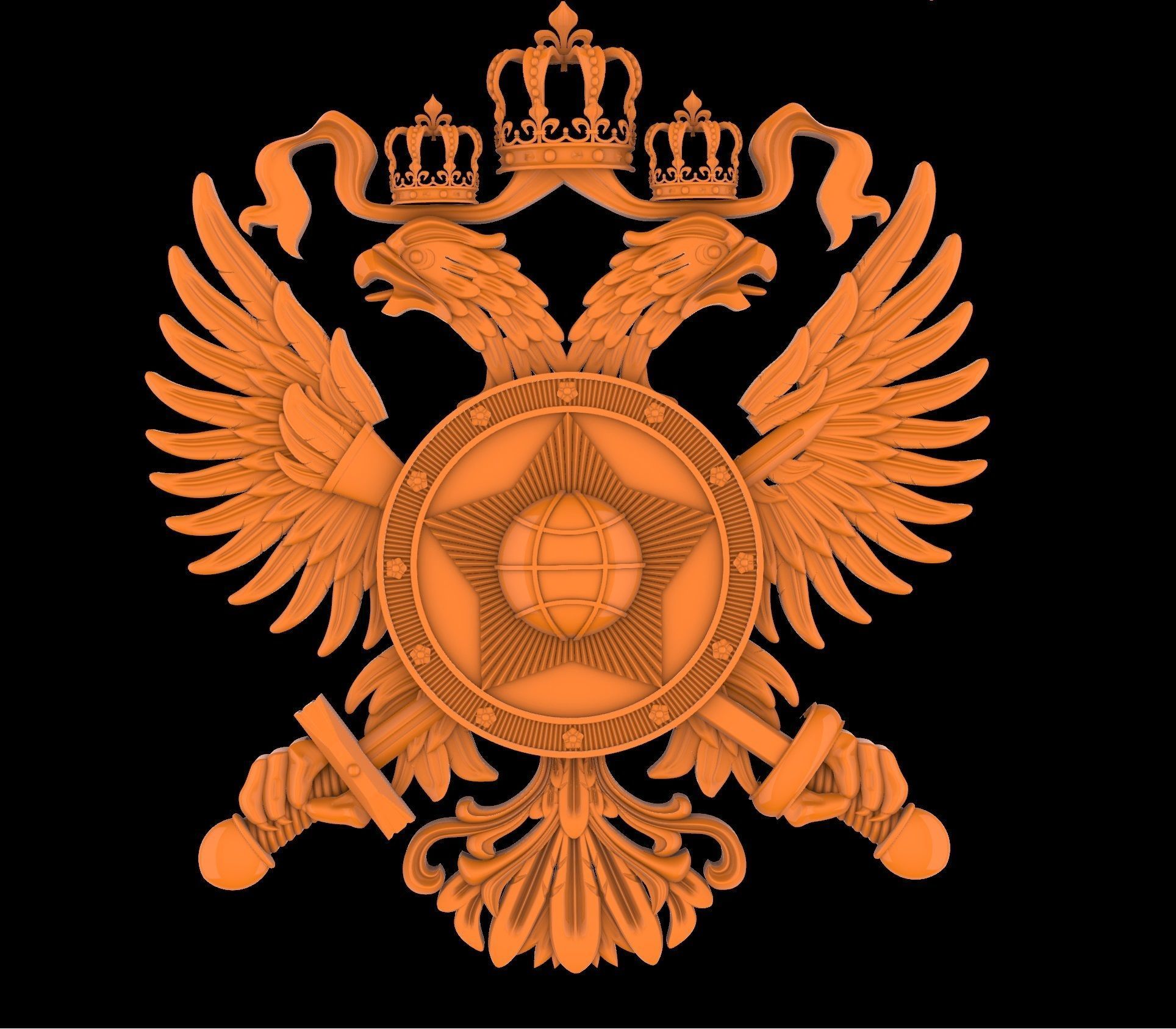 Coat of arms high Resolution 3D file ready for CNC machining 3D model_3