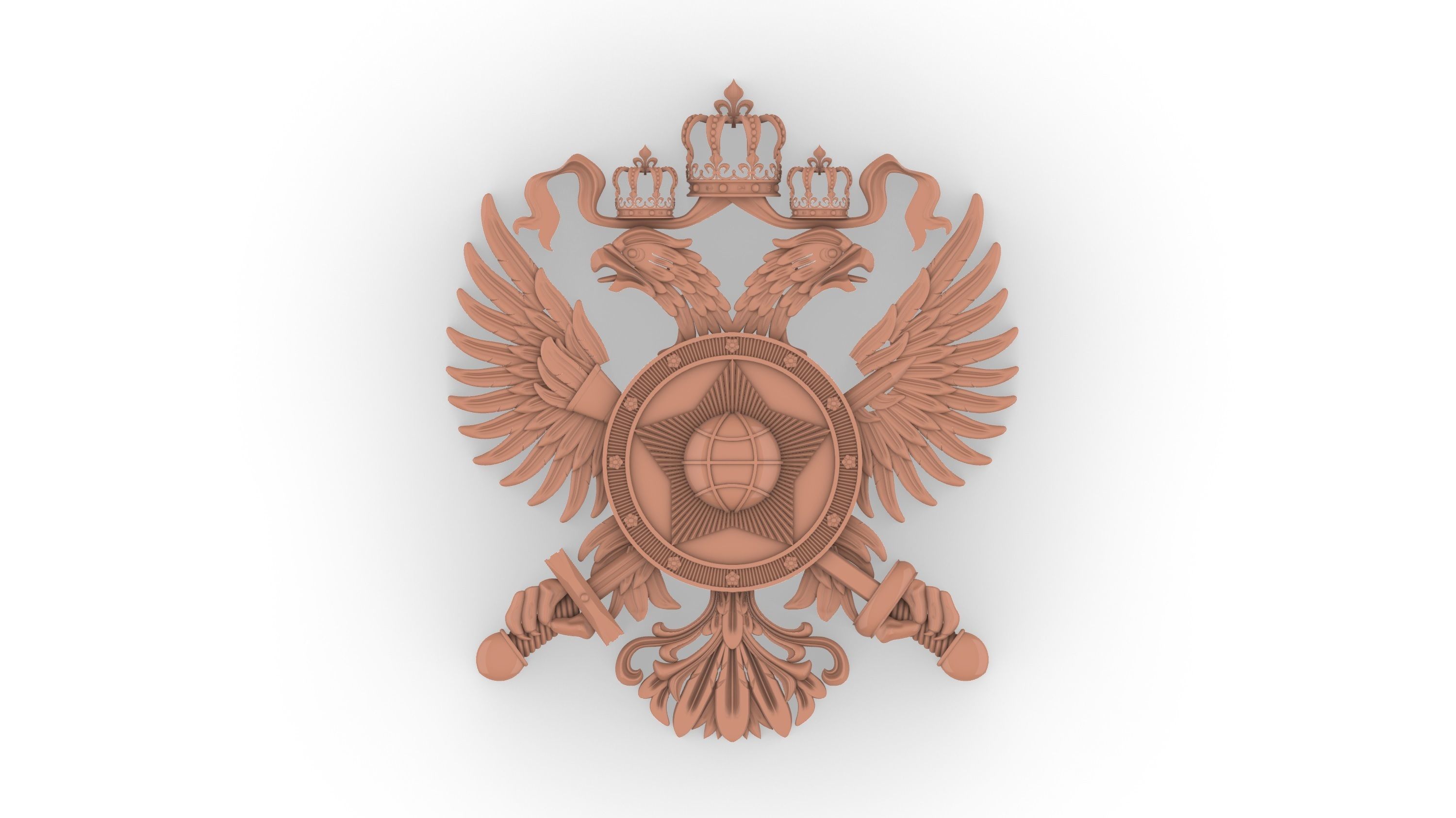 Coat of arms high Resolution 3D file ready for CNC machining 3D model_6