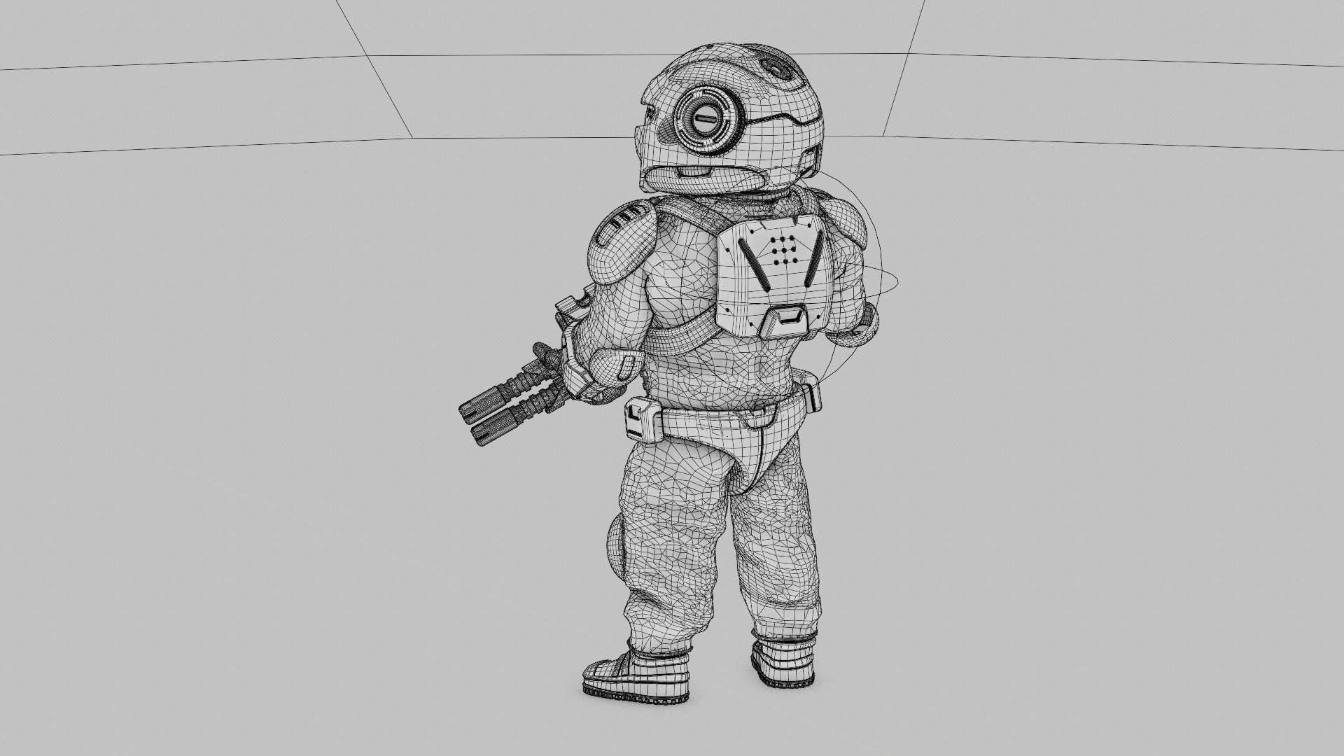 CYBER SOLDIER MECHA   RIGGED 3D model_37