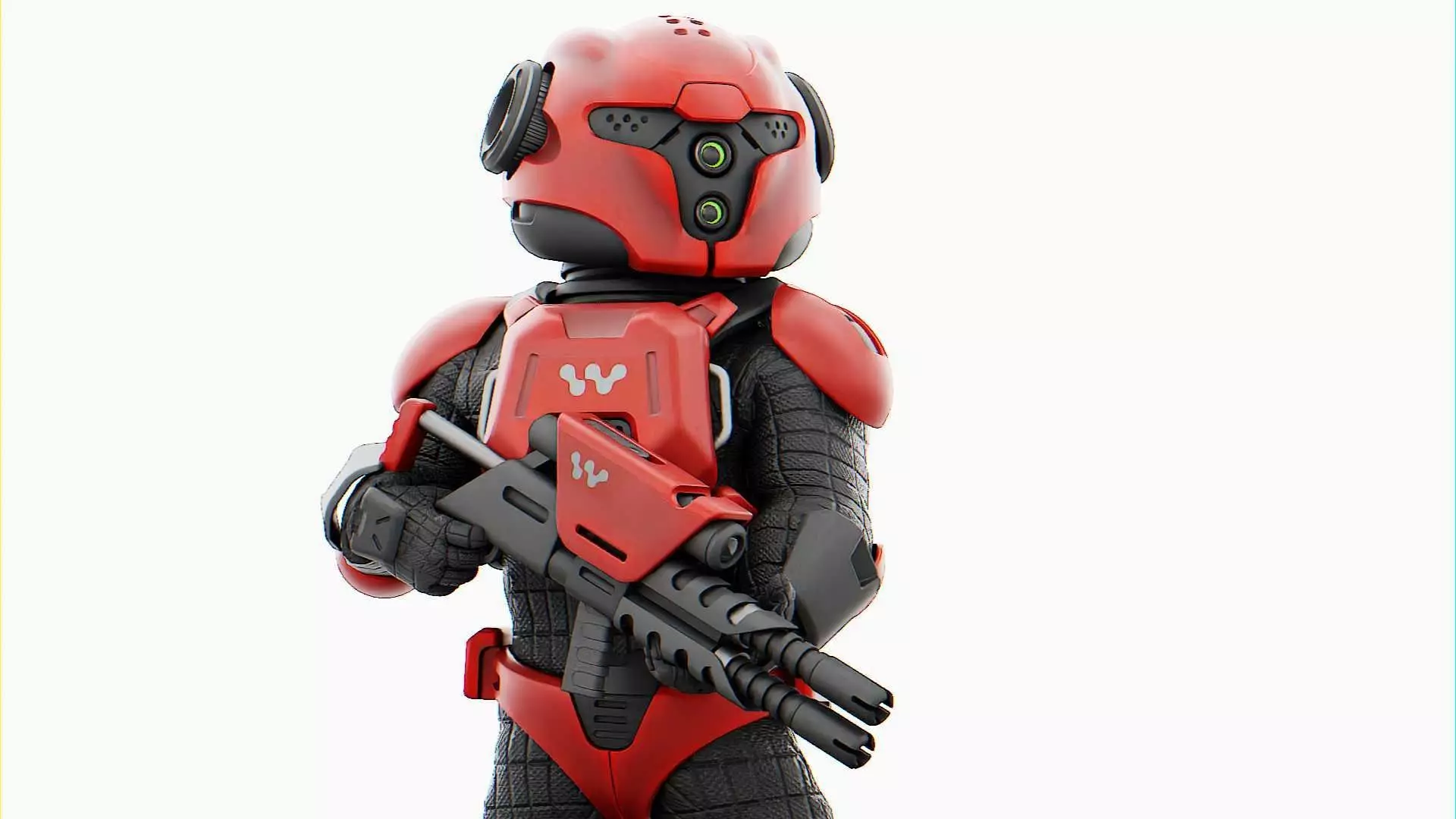 CYBER SOLDIER MECHA   RIGGED 3D model_0