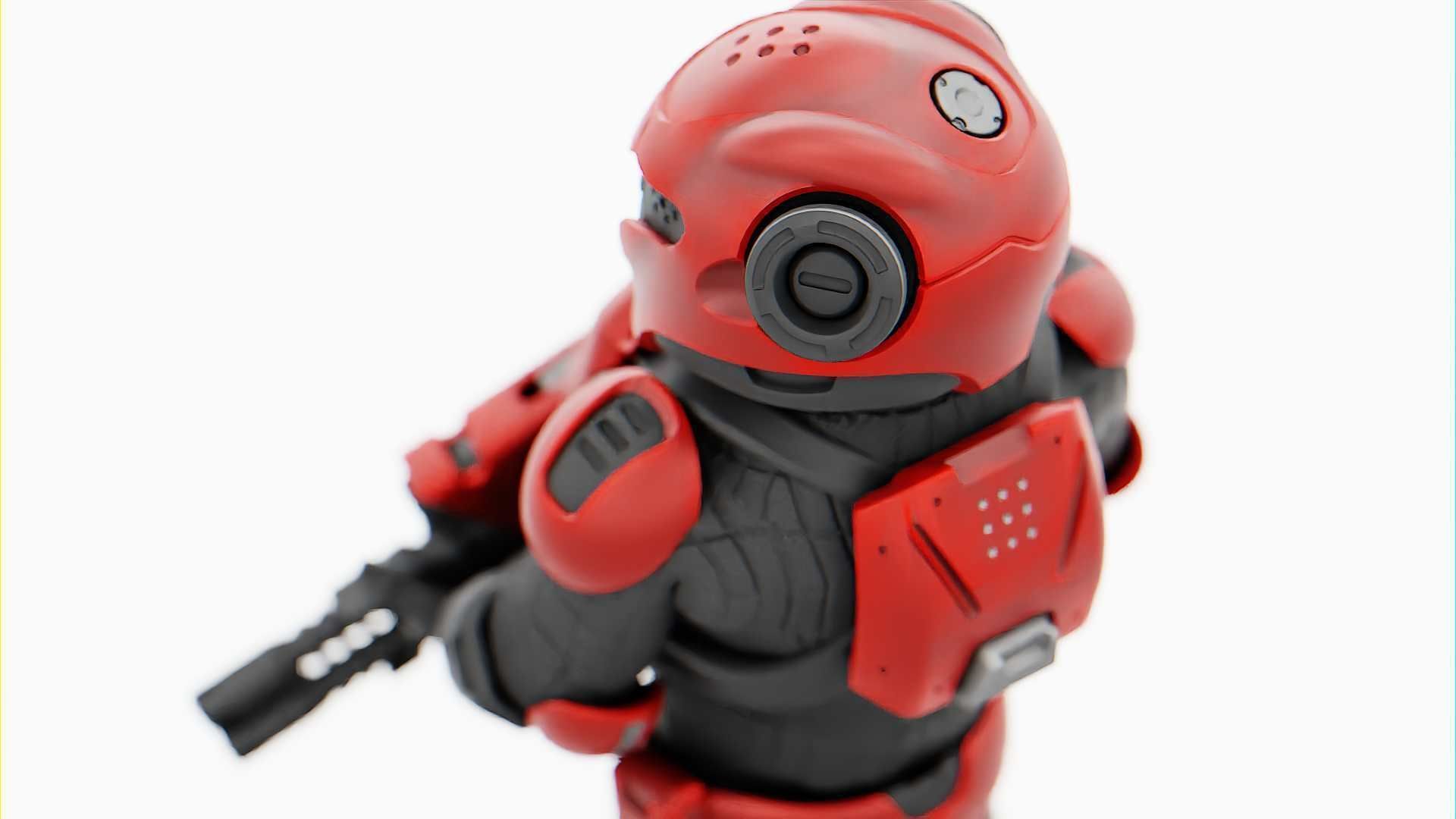 CYBER SOLDIER MECHA   RIGGED 3D model_14