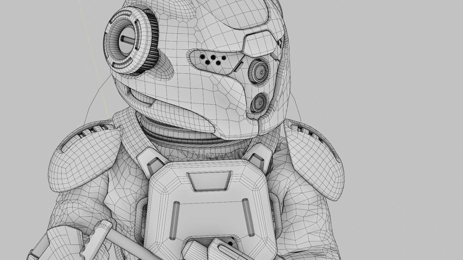 CYBER SOLDIER MECHA   RIGGED 3D model_38