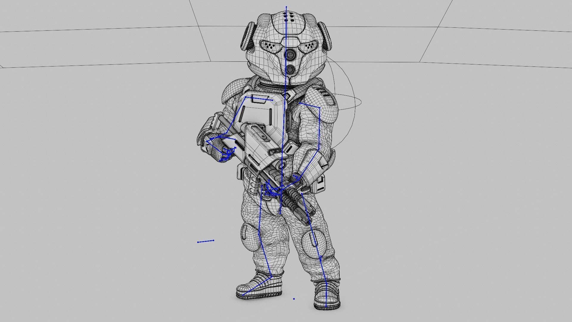 CYBER SOLDIER MECHA   RIGGED 3D model_36