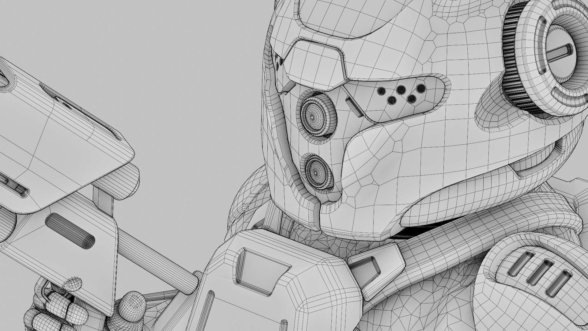 CYBER SOLDIER MECHA   RIGGED 3D model_40