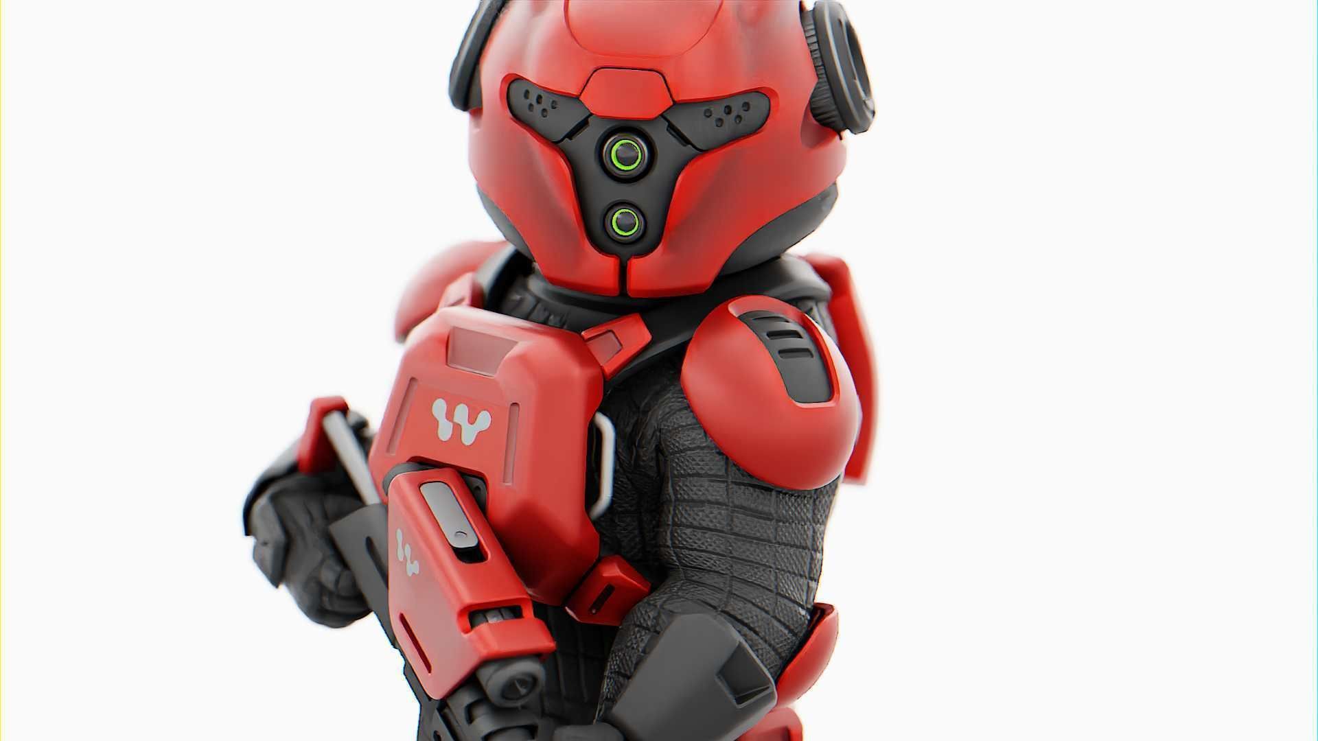 CYBER SOLDIER MECHA   RIGGED 3D model_12