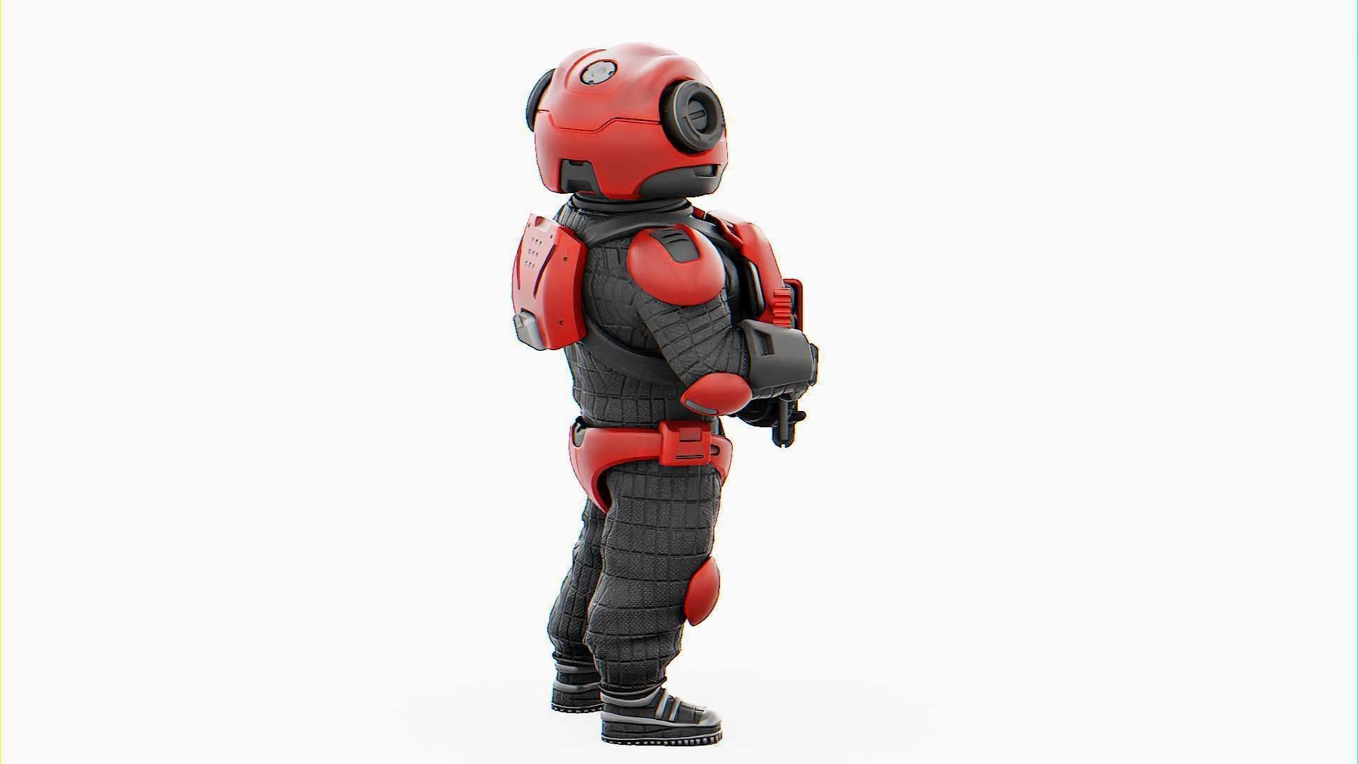 CYBER SOLDIER MECHA   RIGGED 3D model_8