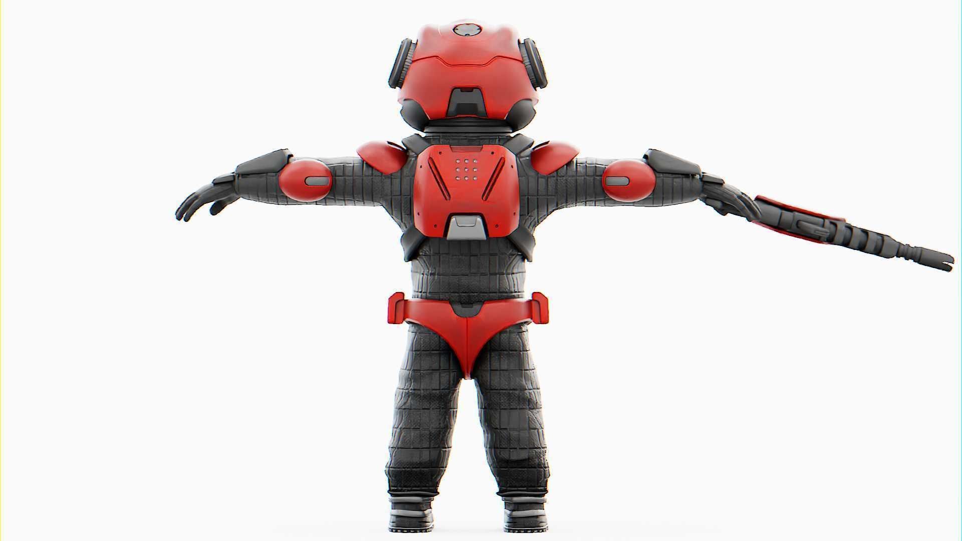 CYBER SOLDIER MECHA   RIGGED 3D model_29