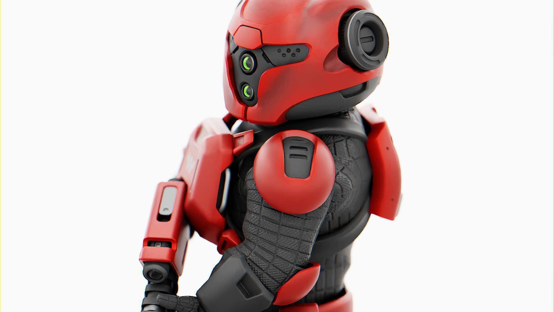 CYBER SOLDIER MECHA   RIGGED 3D model_13