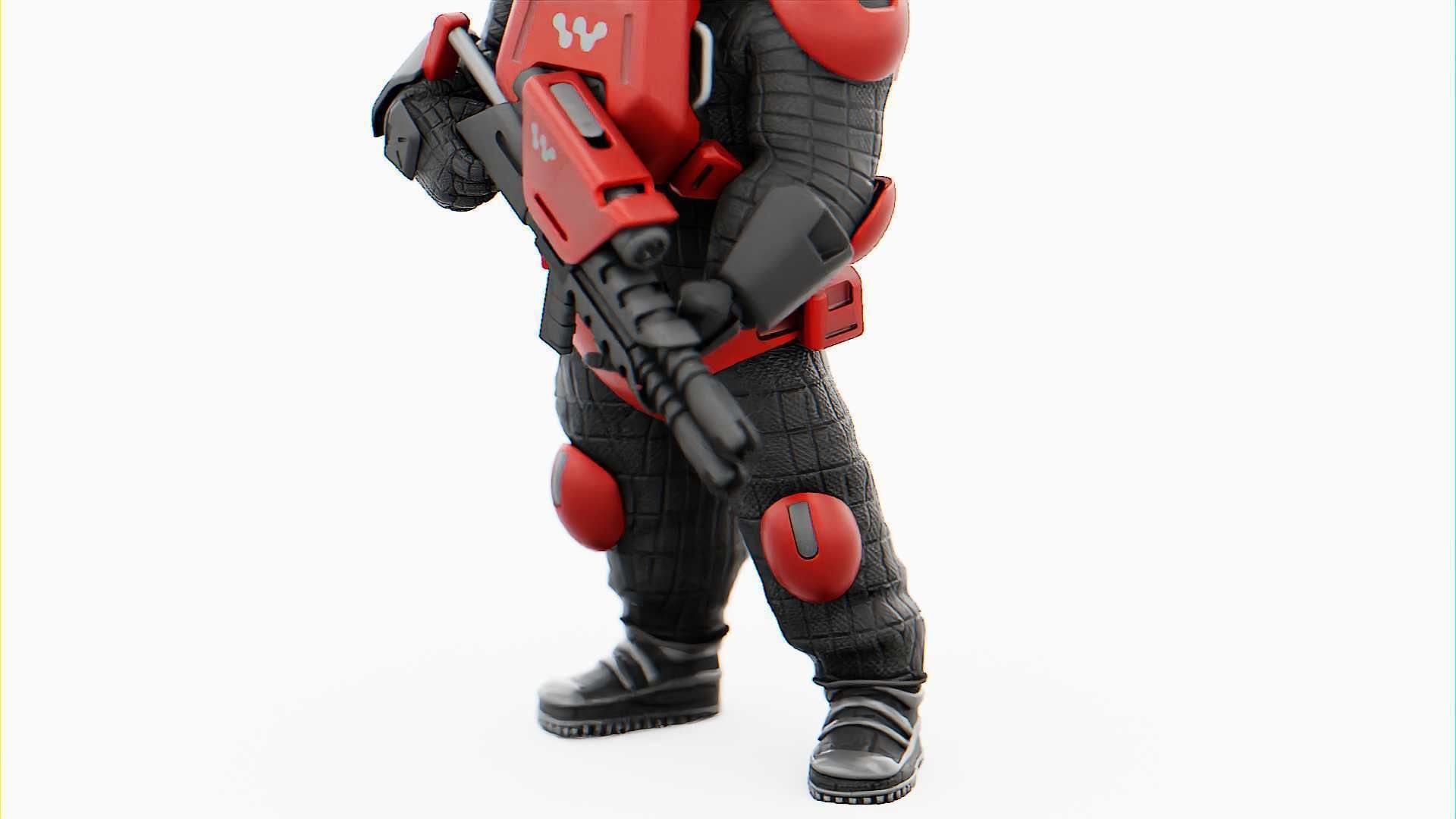 CYBER SOLDIER MECHA   RIGGED 3D model_19