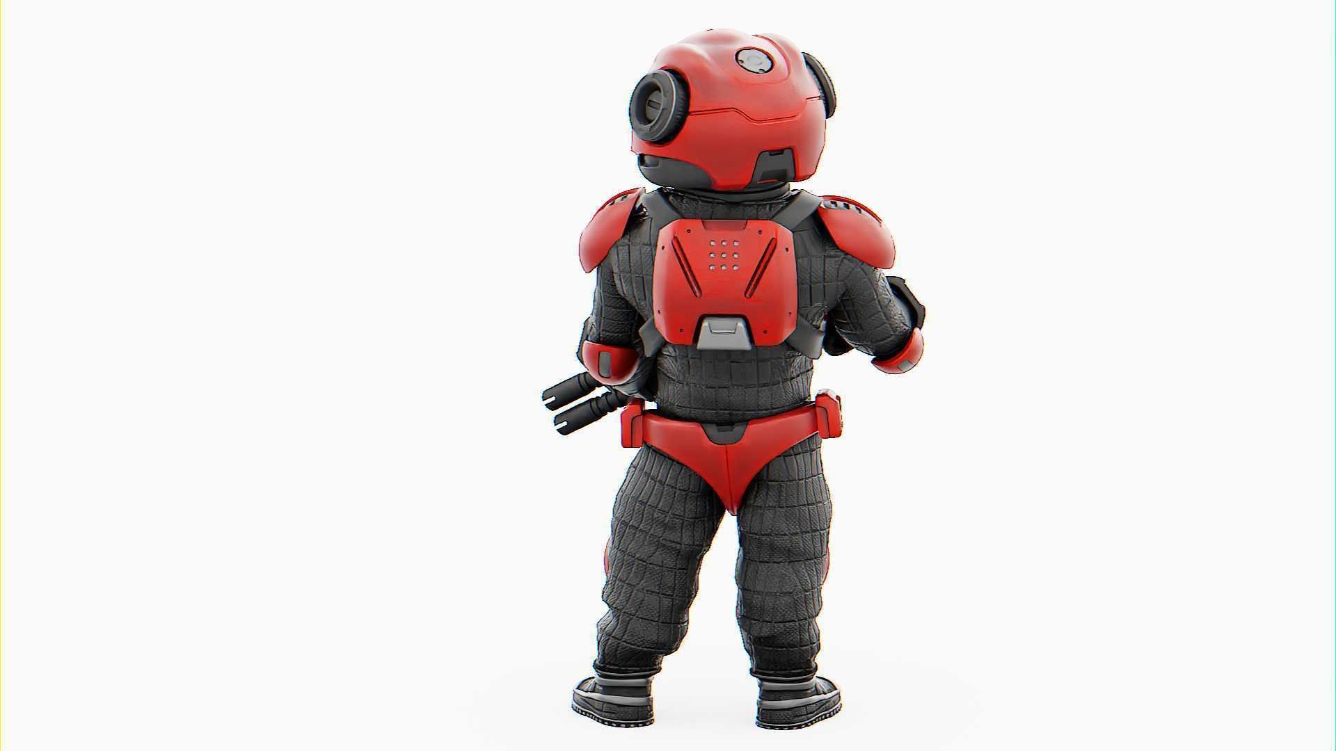 CYBER SOLDIER MECHA   RIGGED 3D model_6