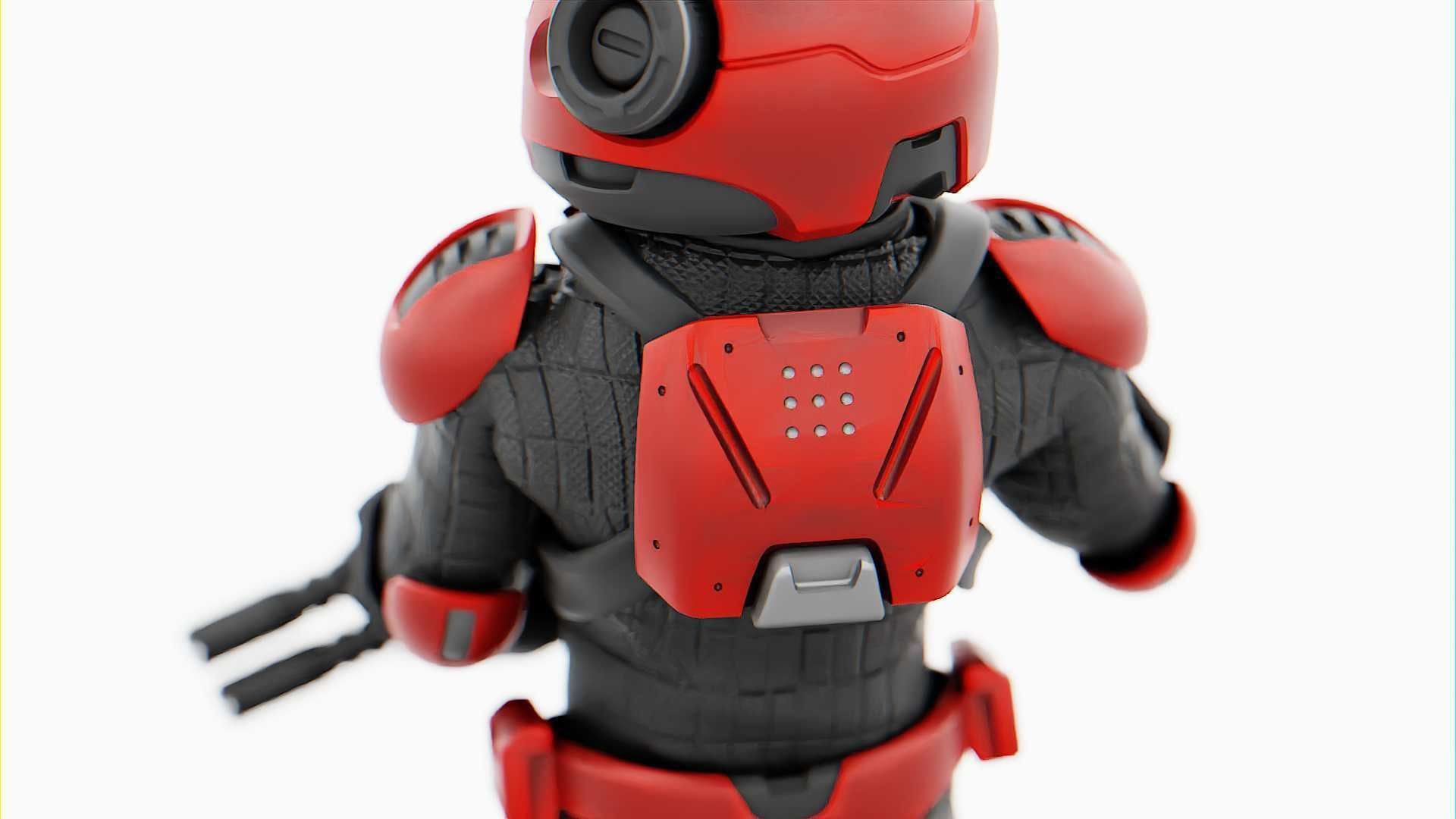 CYBER SOLDIER MECHA   RIGGED 3D model_20