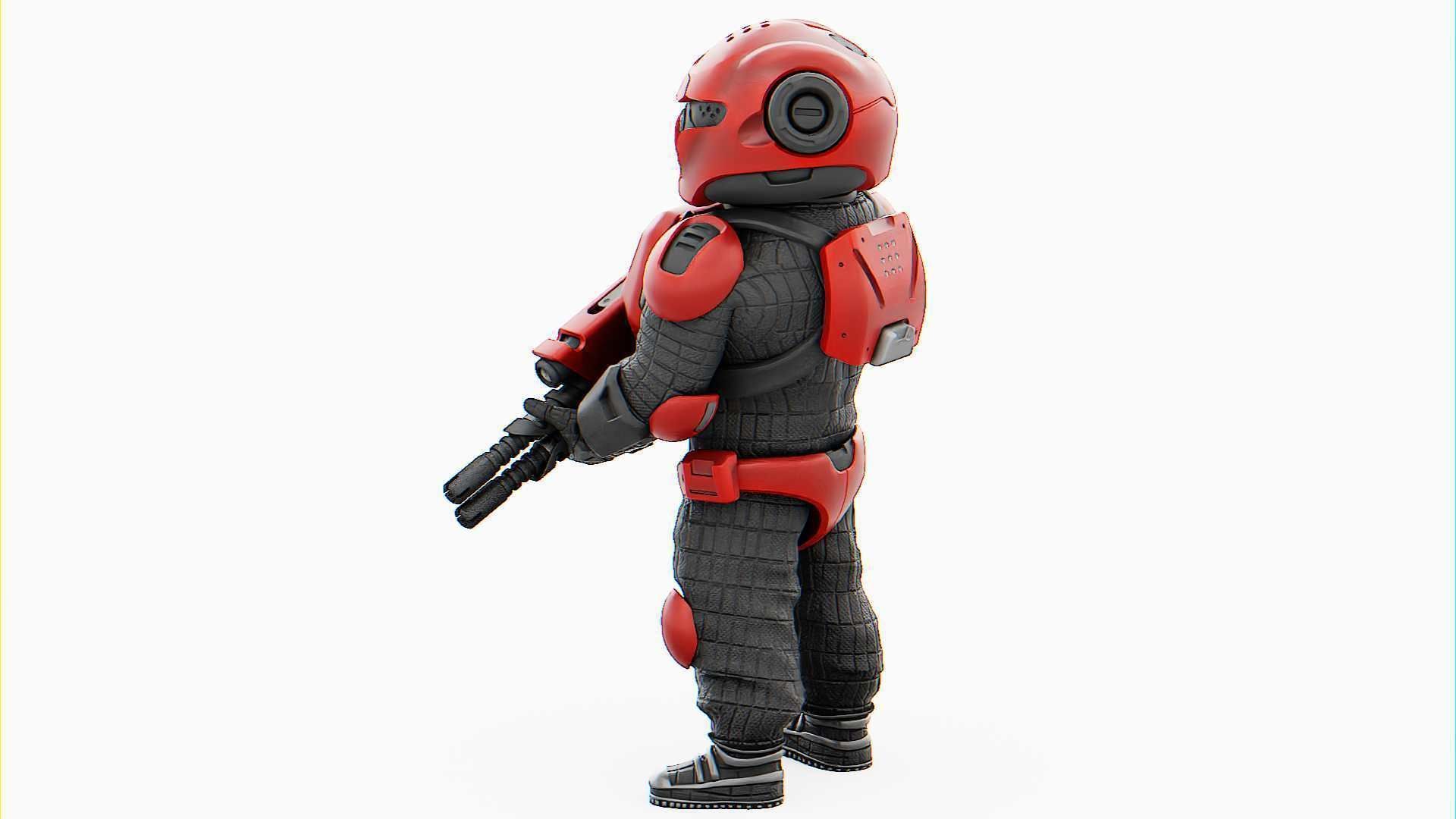 CYBER SOLDIER MECHA   RIGGED 3D model_4