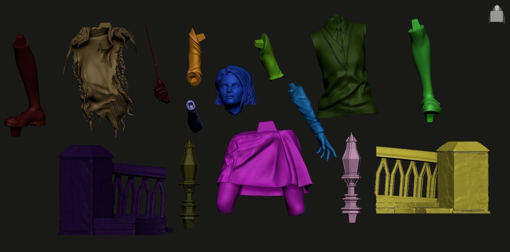 Luna Lovegood Sculpture 3D print model_14