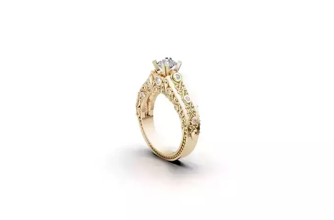 Engagement Rings Gold Jewellery 3D print model