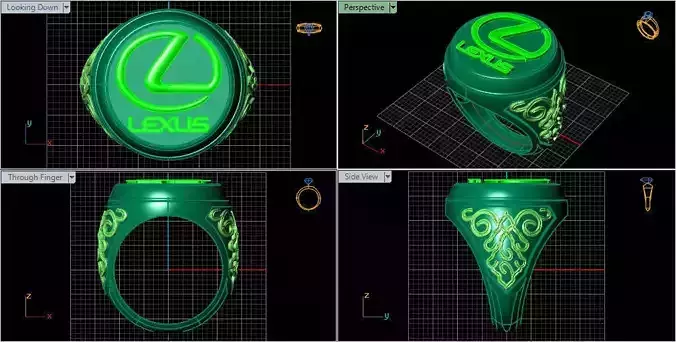 lexus logo ring Silver Gold