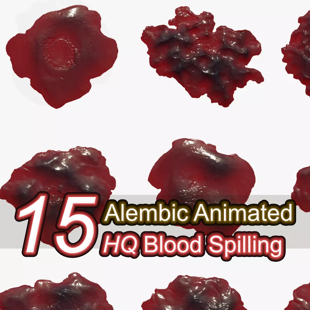 Animated Blood Spillings 3D Model Collection_0