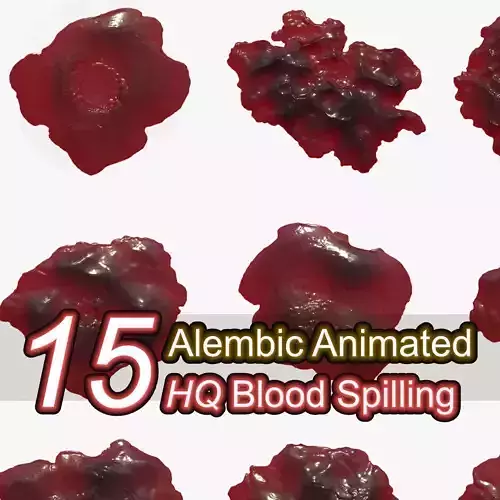 Animated Blood Spillings  3D Model Collection