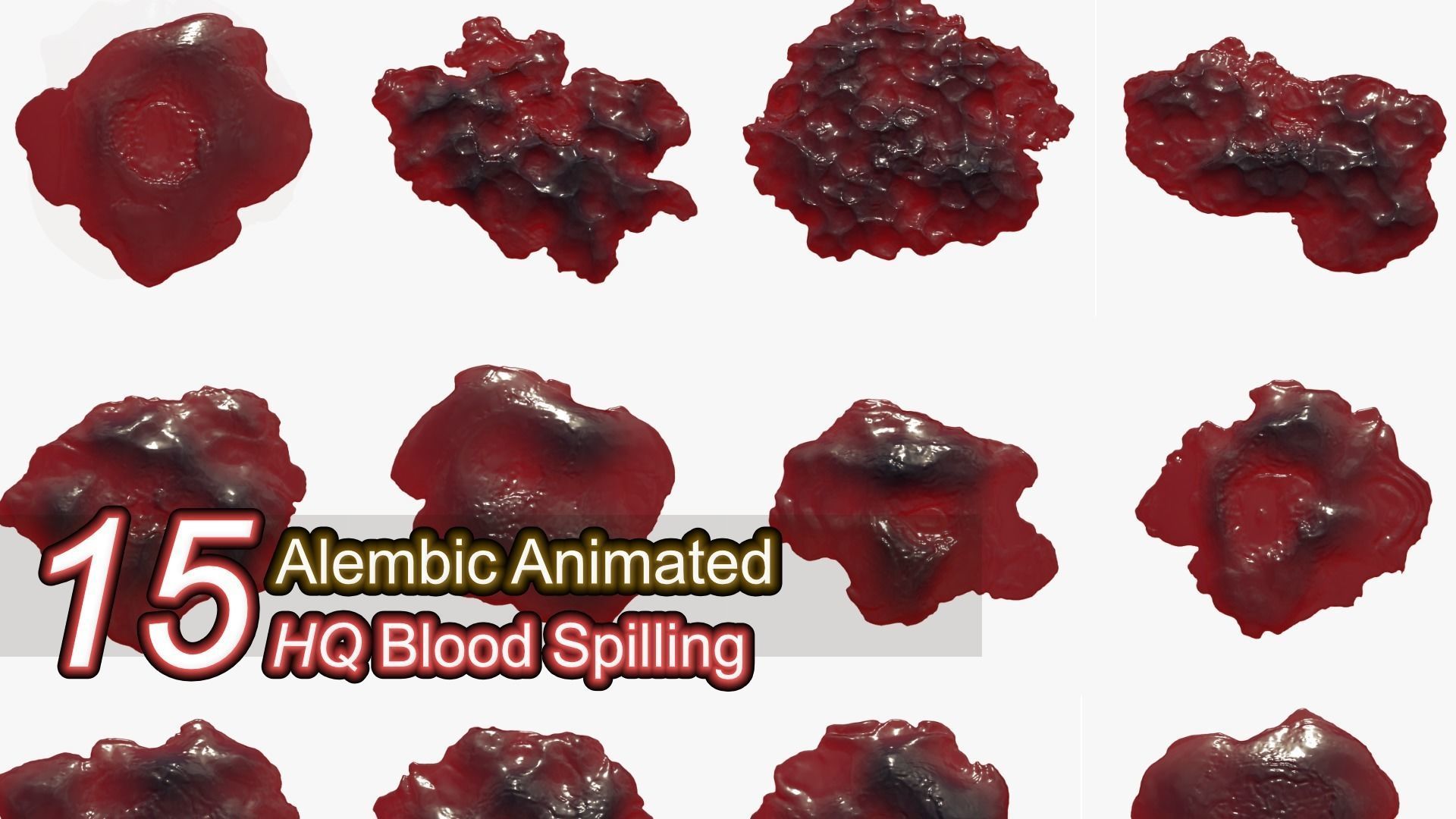 Animated Blood Spillings 3D Model Collection_1