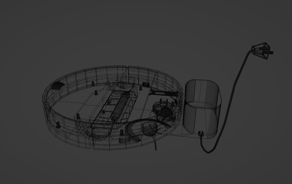 Robot vacuum cleaner Low-poly 3D model_5