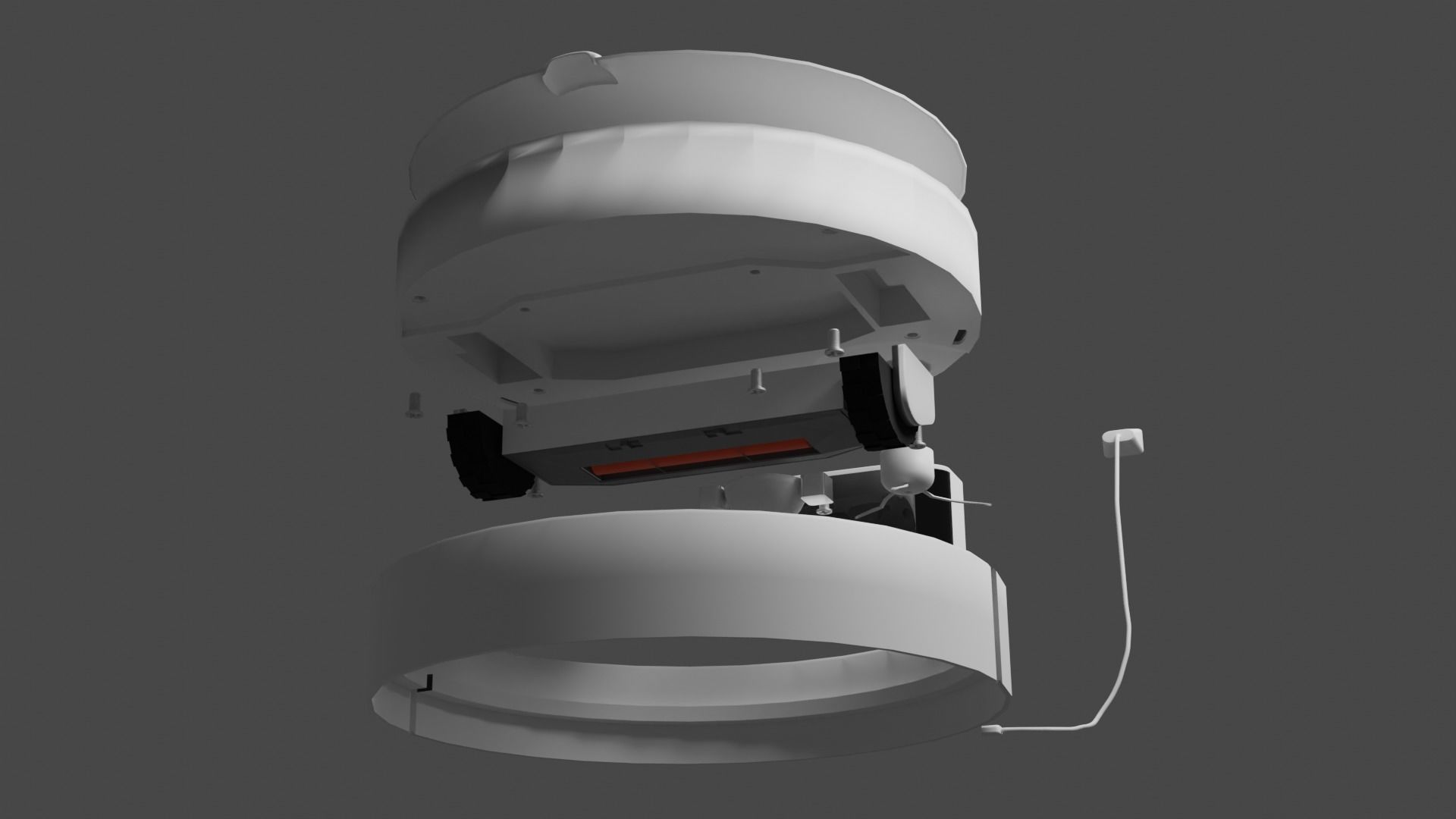 Robot vacuum cleaner Low-poly 3D model_3