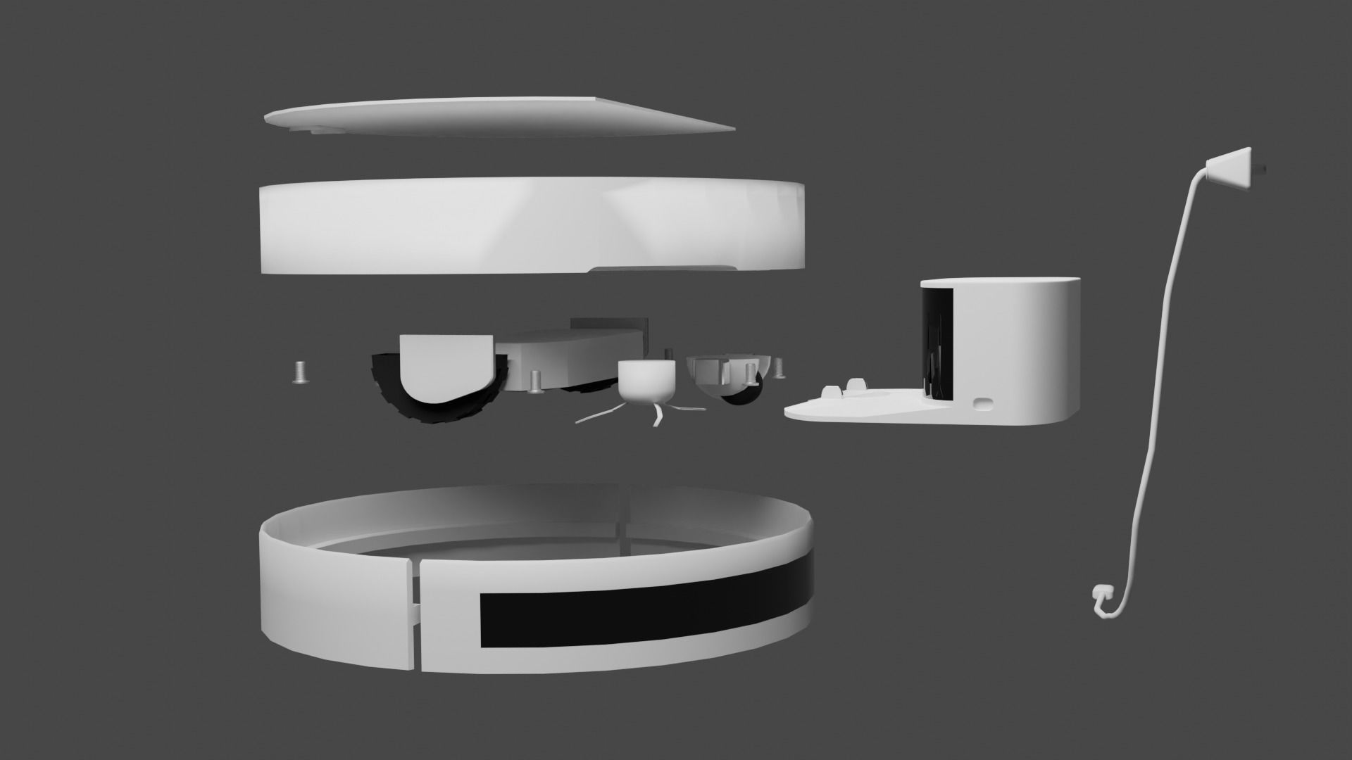 Robot vacuum cleaner Low-poly 3D model_2