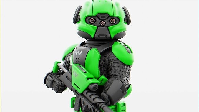 CYBER SOLDIER MECHA  V2  RIGGED 3D model