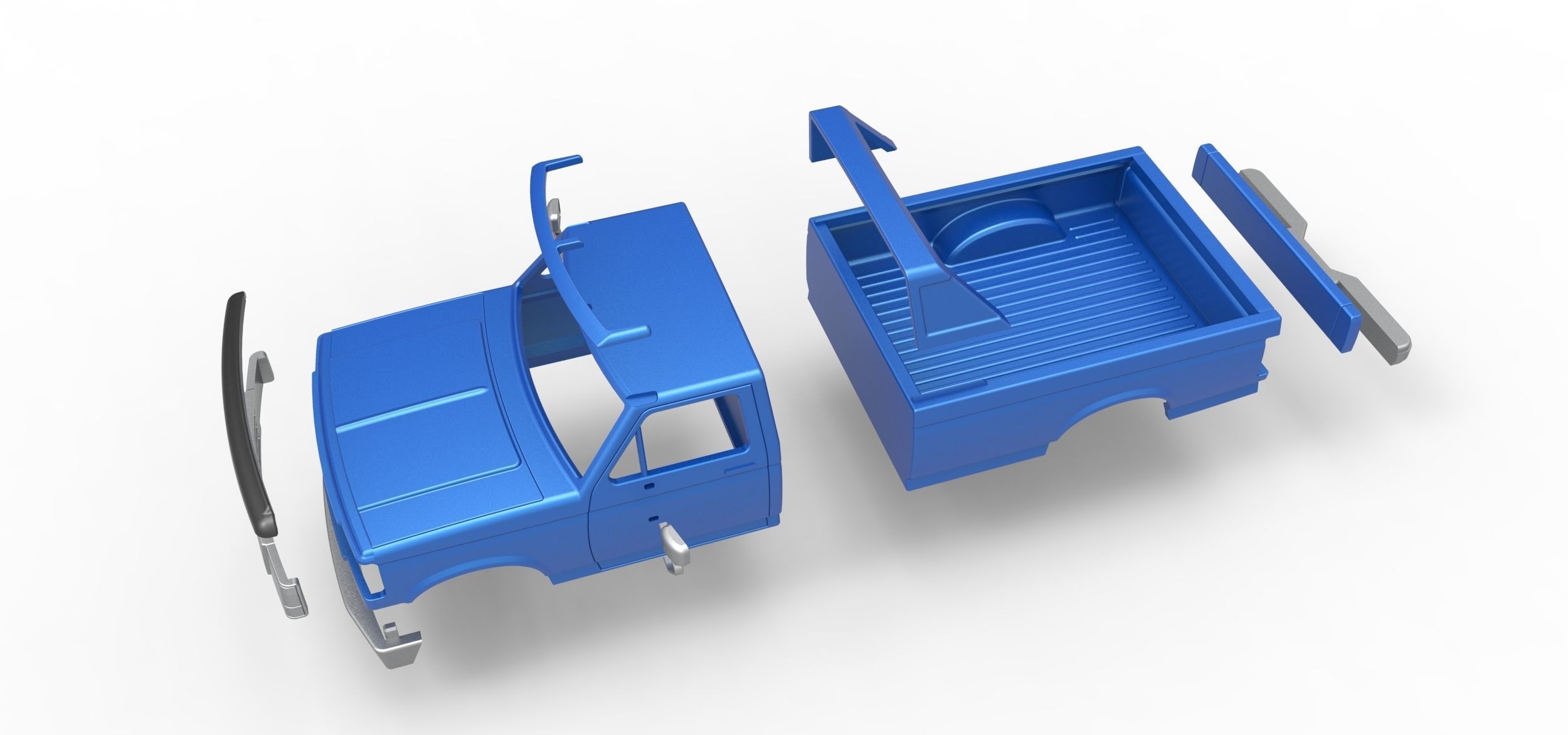 Shell of vintage Monster Truck V4 Scale 1 to 25 3D print model_14