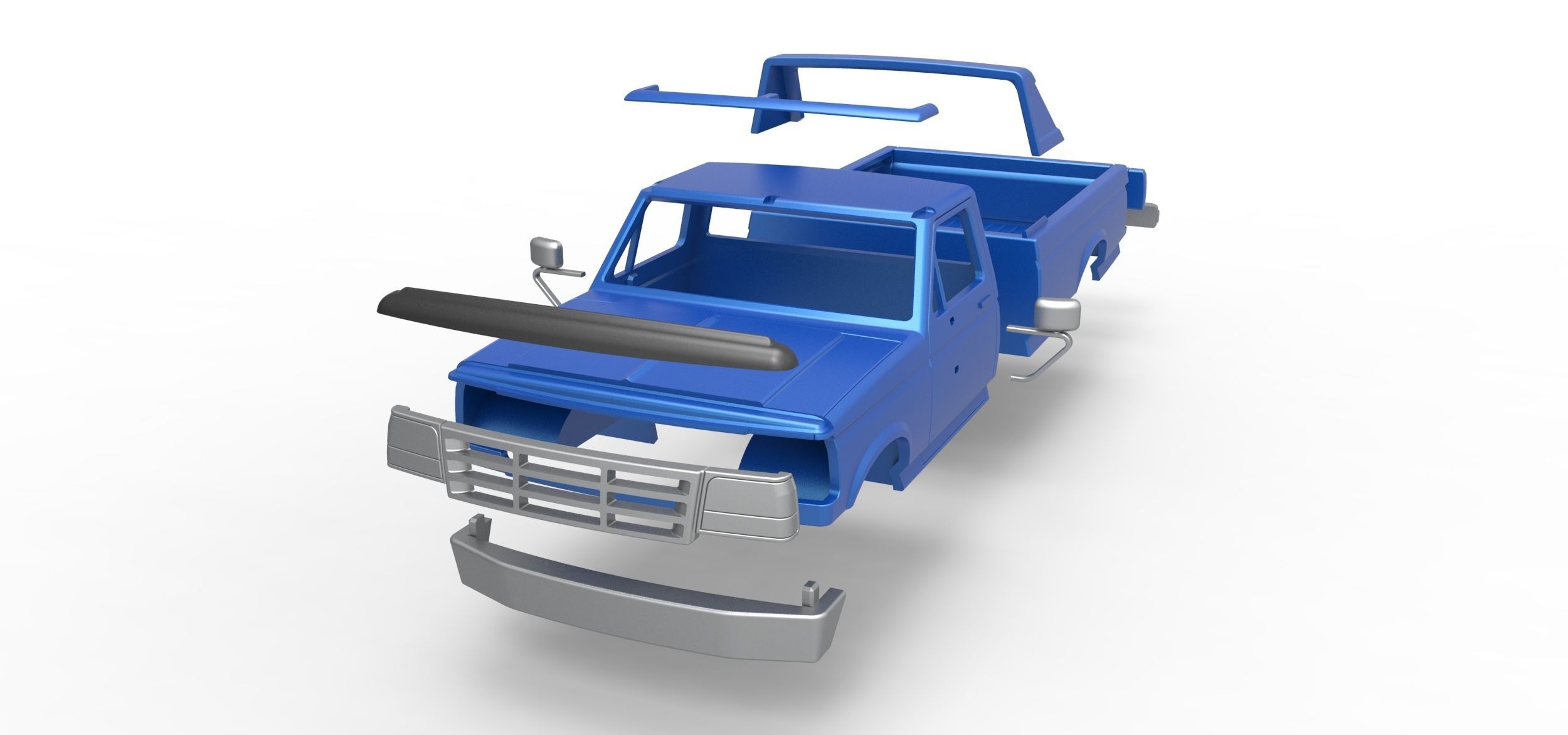 Shell of vintage Monster Truck V4 Scale 1 to 25 3D print model_16