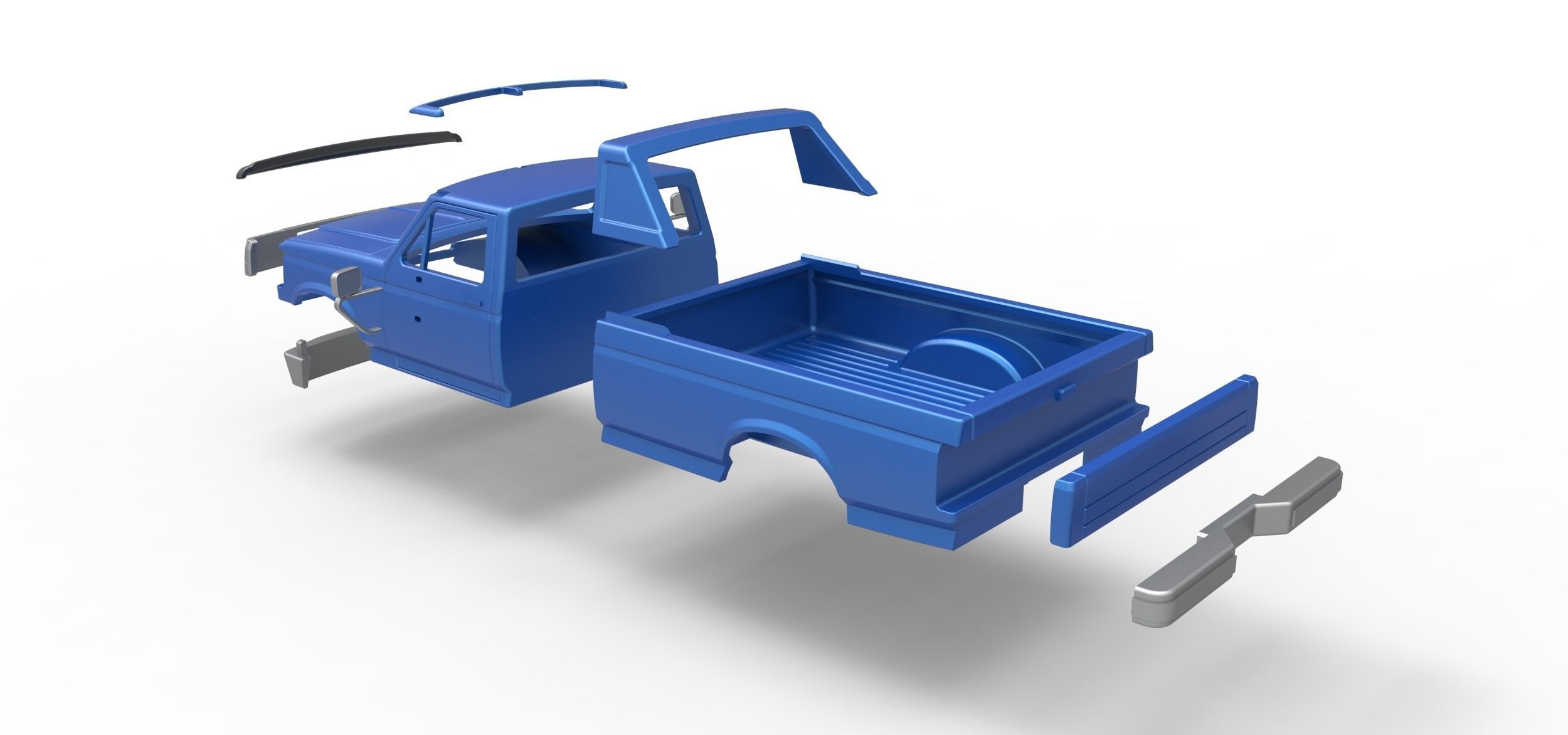 Shell of vintage Monster Truck V4 Scale 1 to 25 3D print model_19