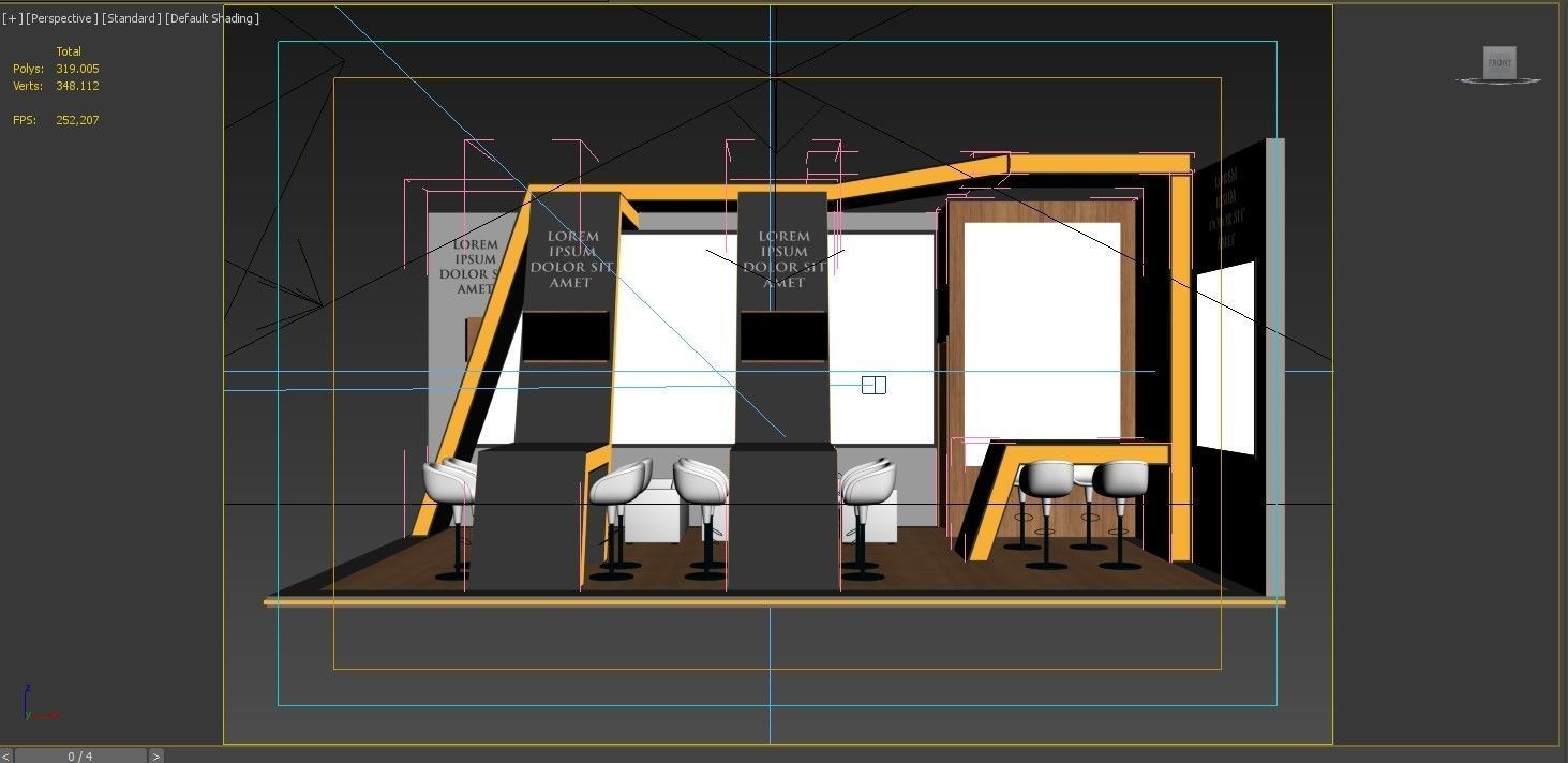 Booth Exhibition Stand Stall 8x5m Height 360 cm 2 Side Open 3D model_8