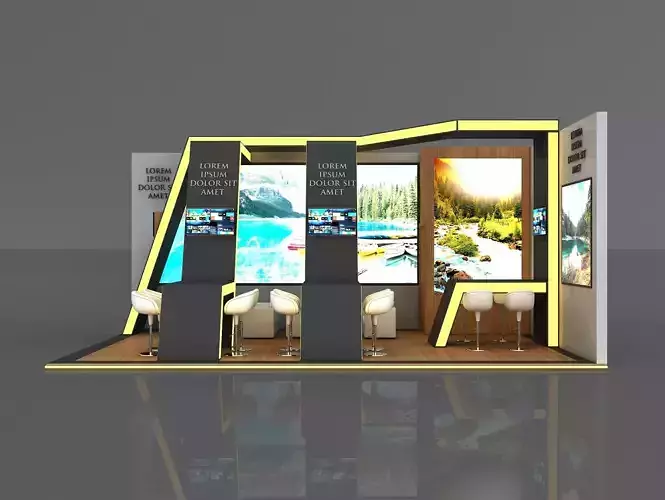 Booth Exhibition Stand Stall 8x5m Height 360 cm 2 Side Open