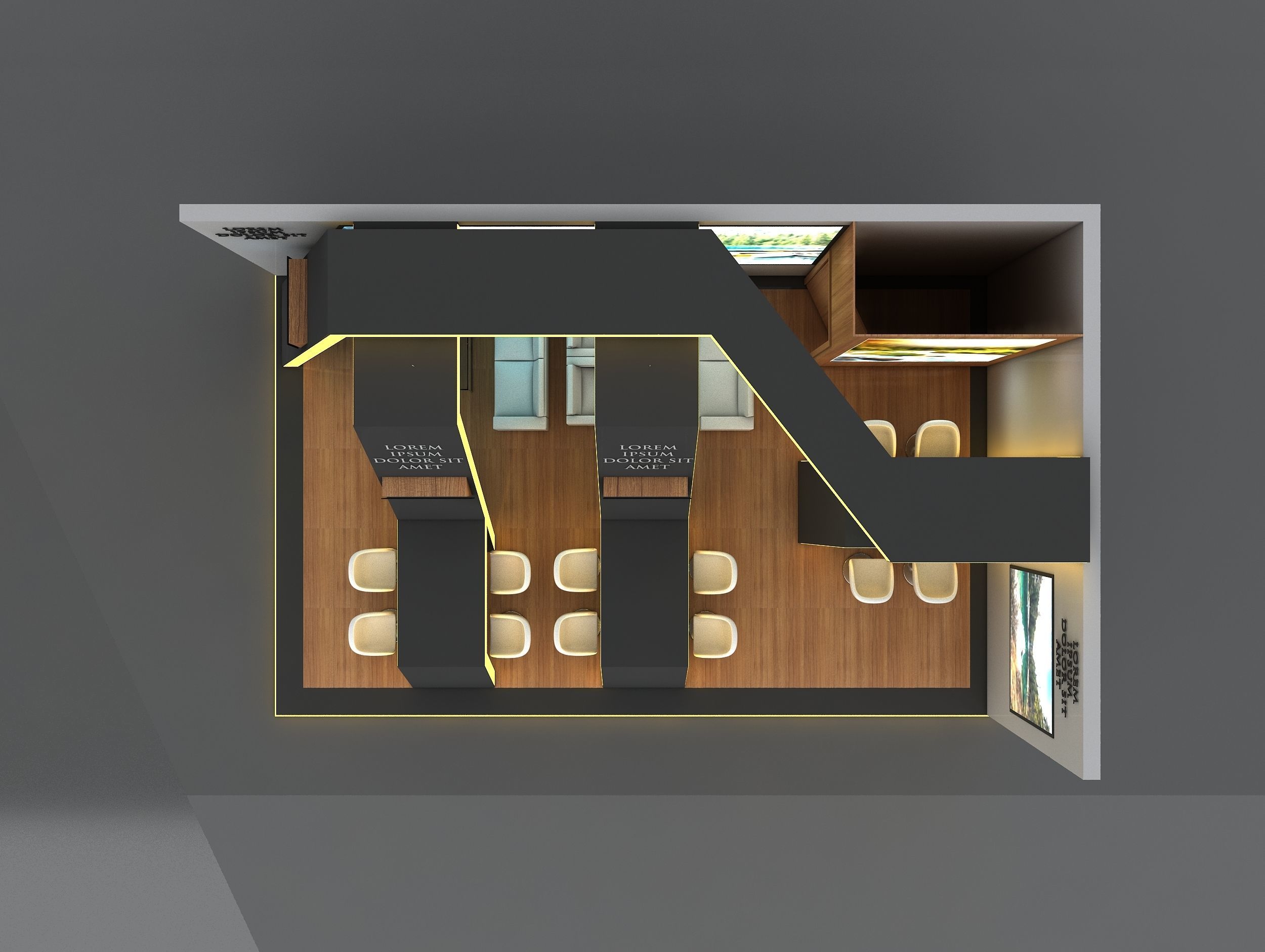 Booth Exhibition Stand Stall 8x5m Height 360 cm 2 Side Open 3D model_4