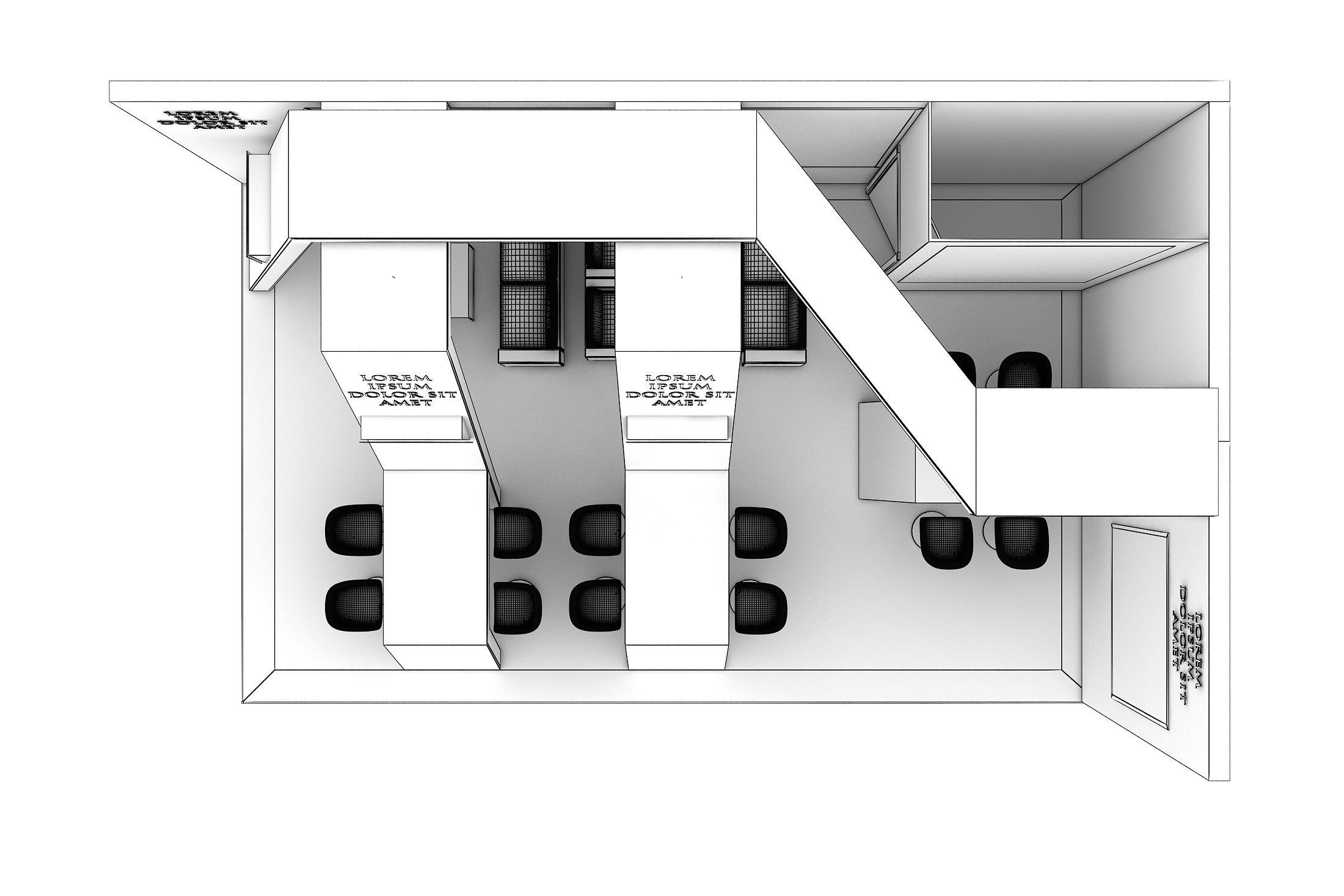 Booth Exhibition Stand Stall 8x5m Height 360 cm 2 Side Open 3D model_7