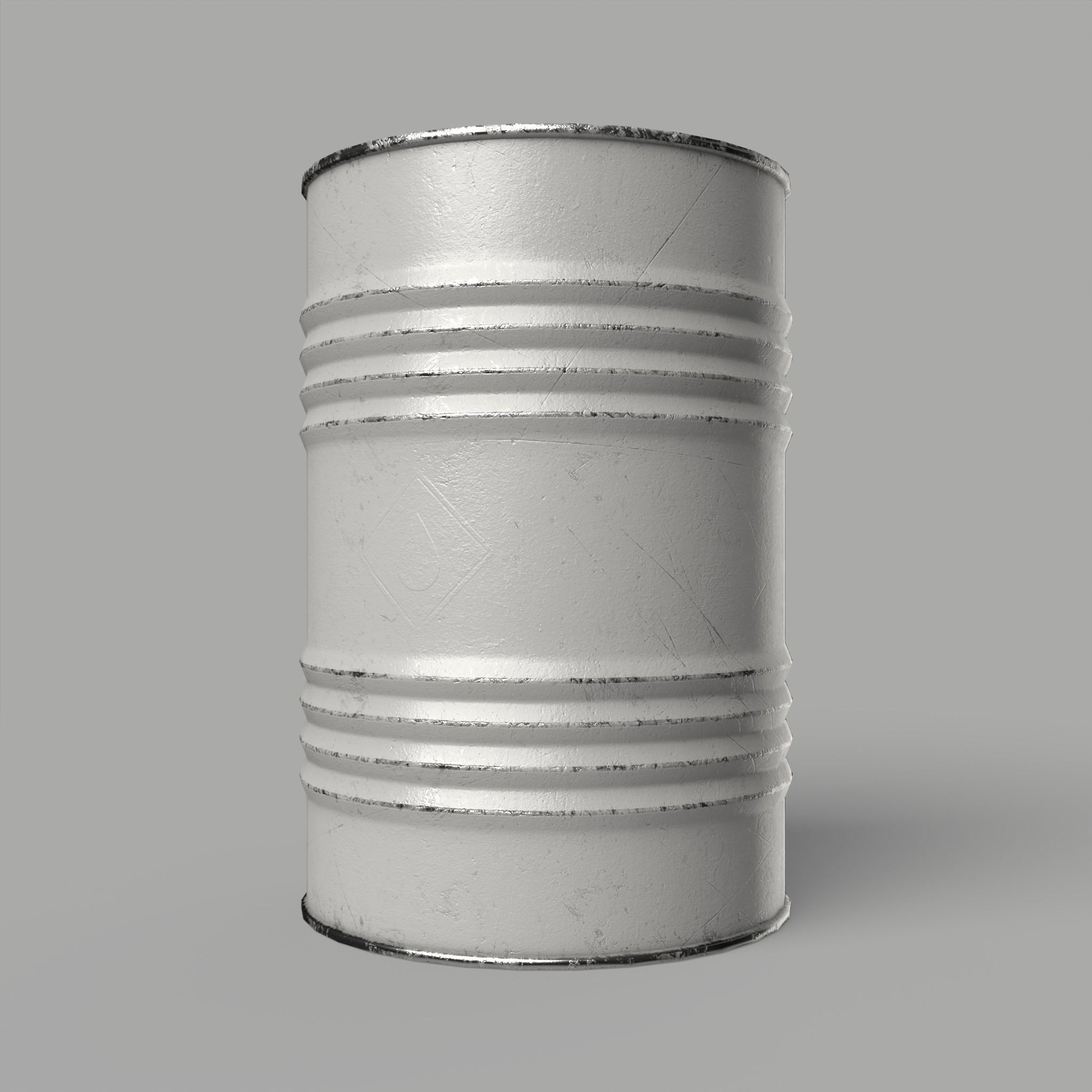 Oil Barrel Drum Metal Rusty Red Blue Low-poly 3D model_8
