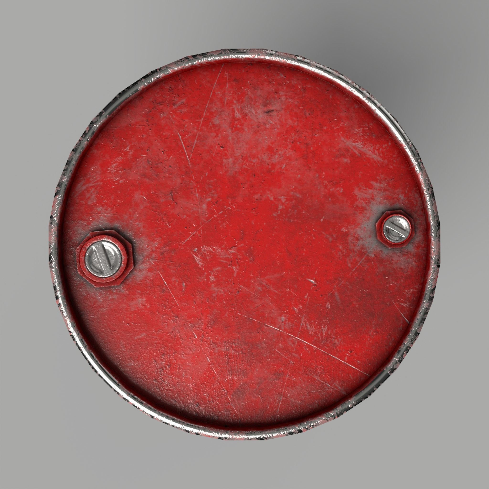 Oil Barrel Drum Metal Rusty Red Blue Low-poly 3D model_10