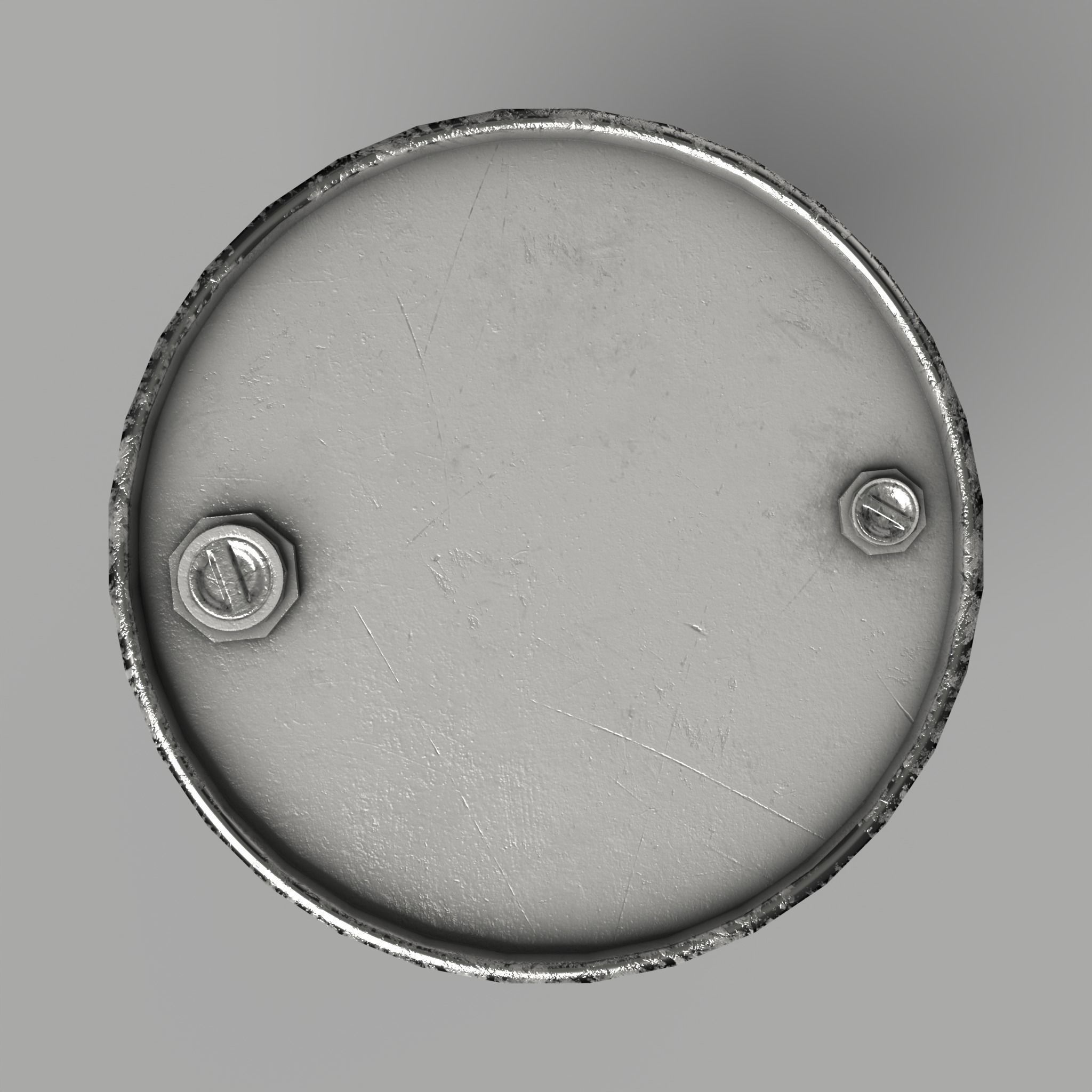 Oil Barrel Drum Metal Rusty Red Blue Low-poly 3D model_12