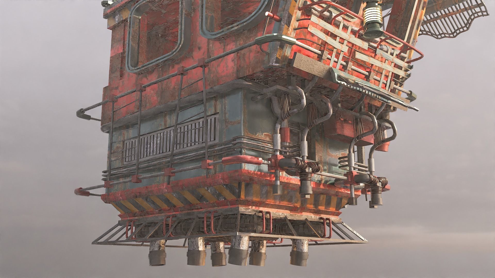 Junk Aircraft Plane Low-poly 3D model_5