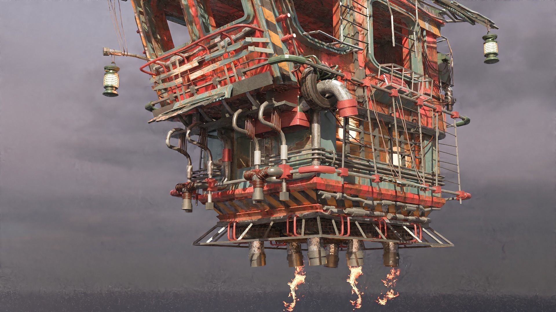 Junk Aircraft Plane Low-poly 3D model_2