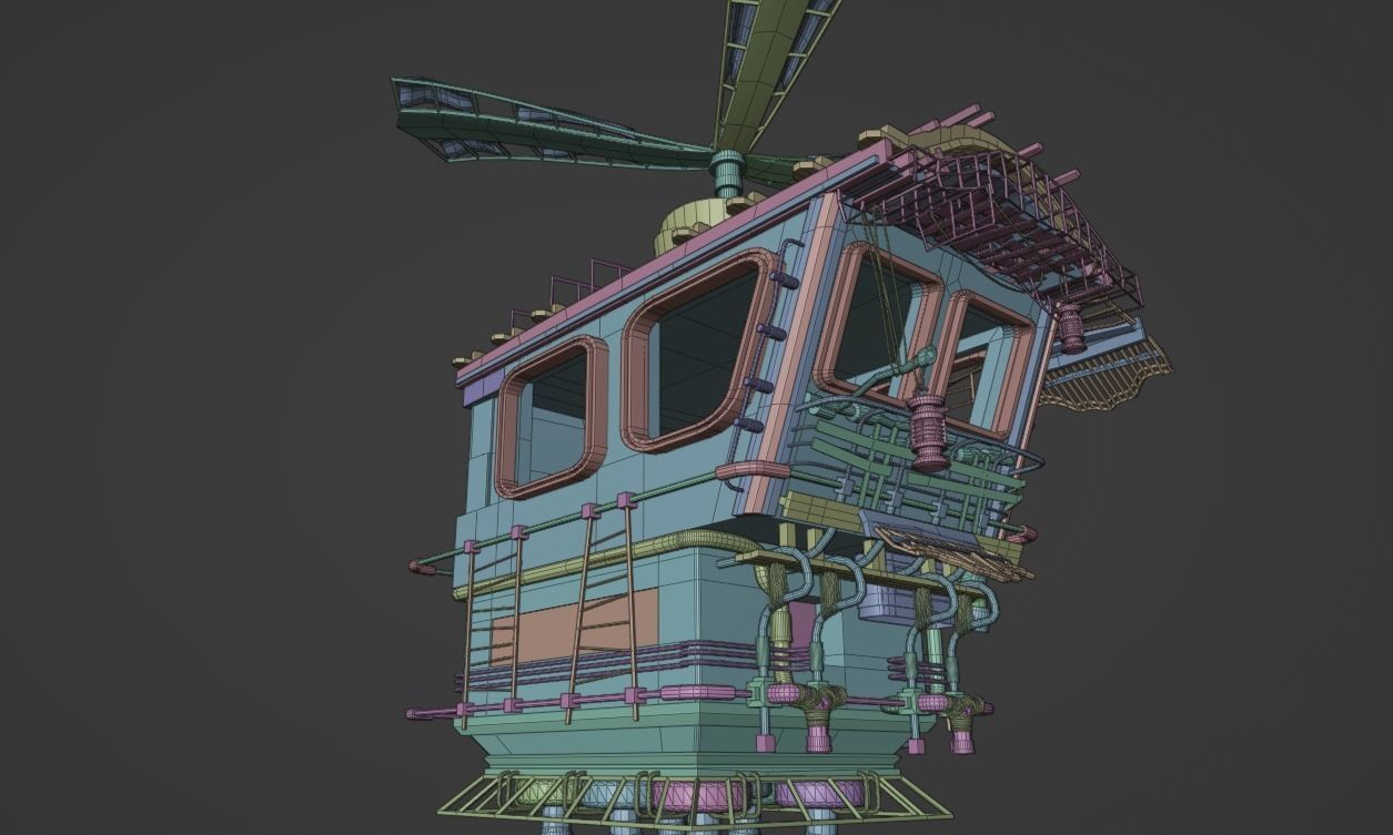 Junk Aircraft Plane Low-poly 3D model_14