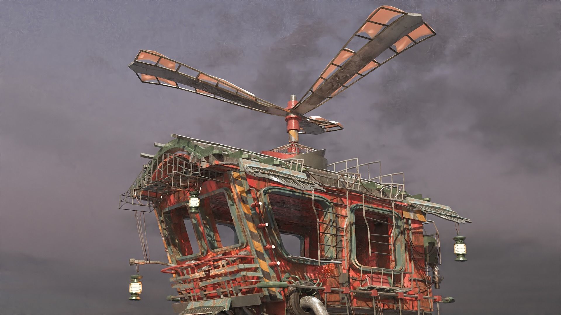 Junk Aircraft Plane Low-poly 3D model_3