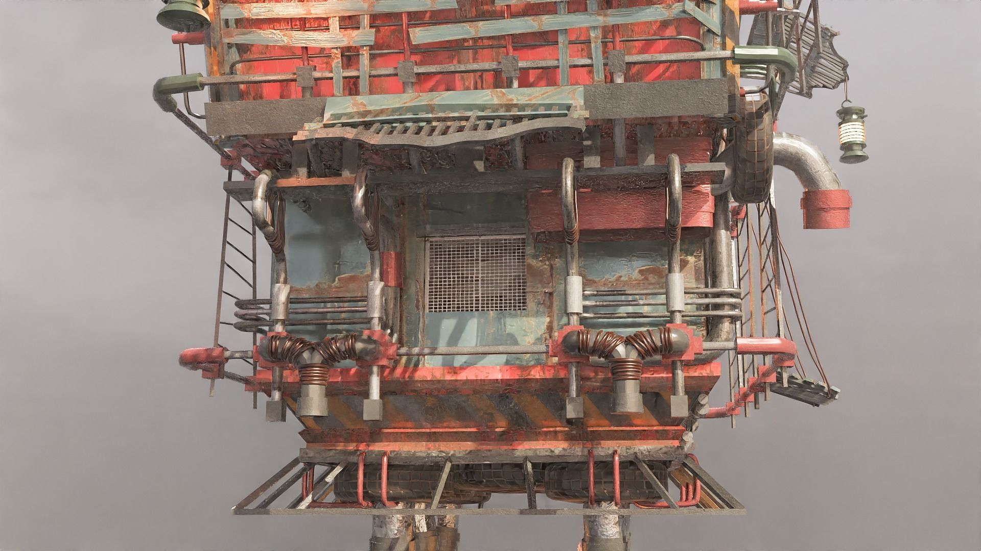 Junk Aircraft Plane Low-poly 3D model_4