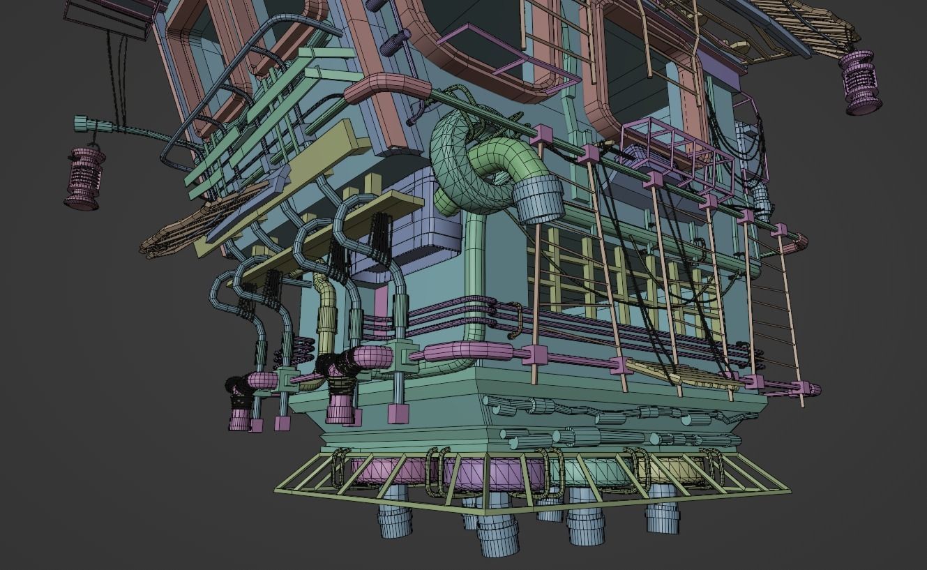 Junk Aircraft Plane Low-poly 3D model_8