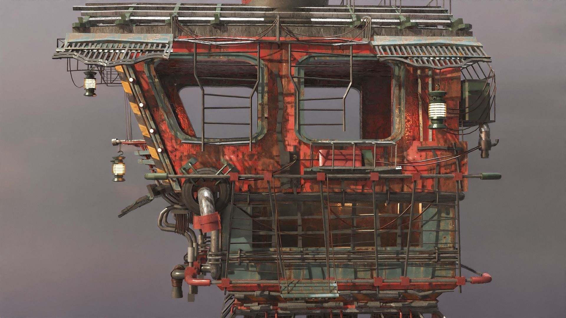 Junk Aircraft Plane Low-poly 3D model_7