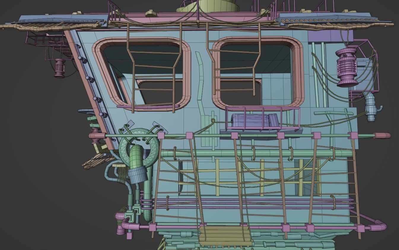 Junk Aircraft Plane Low-poly 3D model_12