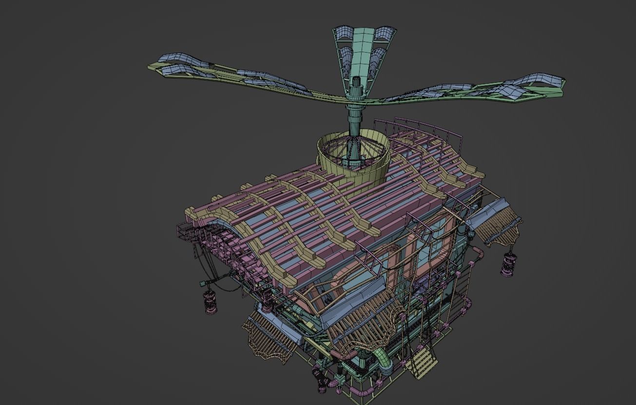 Junk Aircraft Plane Low-poly 3D model_10