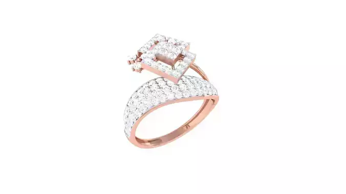 High Jewelry Diamond Cocktail Ring 3dm stl obj