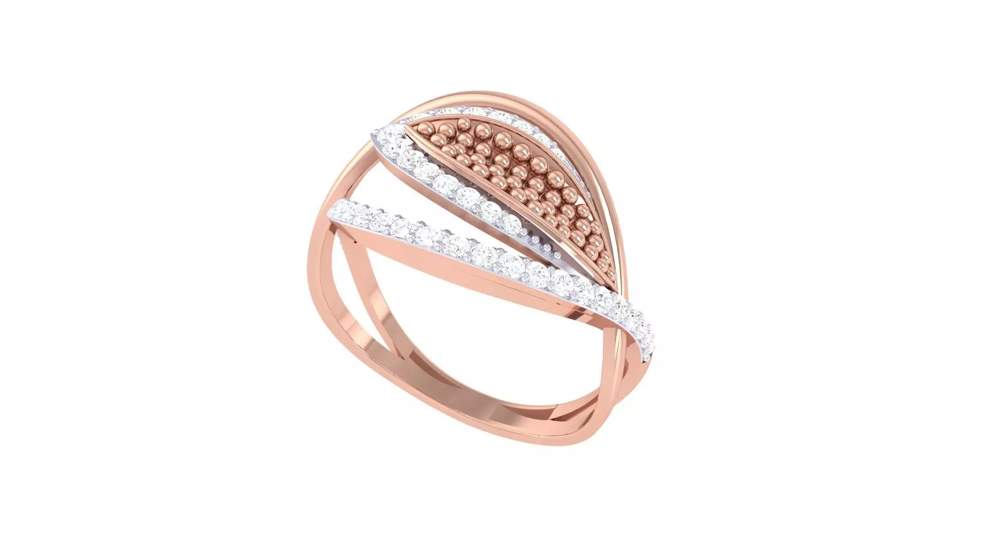High Jewelry Dot Diamond Cocktail Ring 3dm stl obj 3D print model