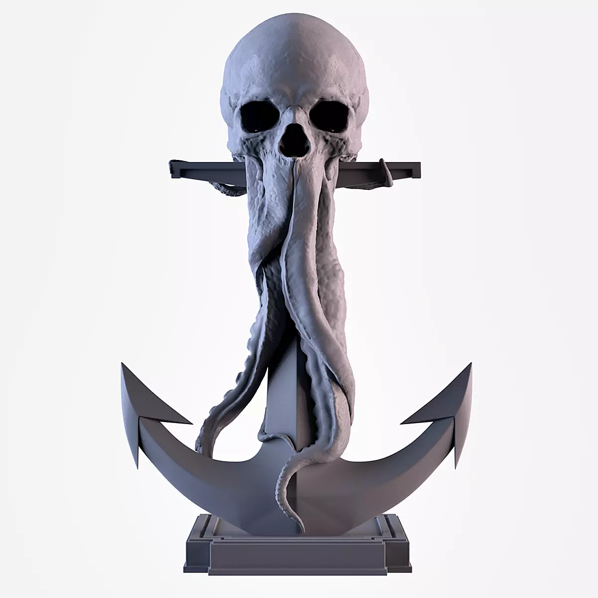 Skull Tentacle Anchor 3D print model_0